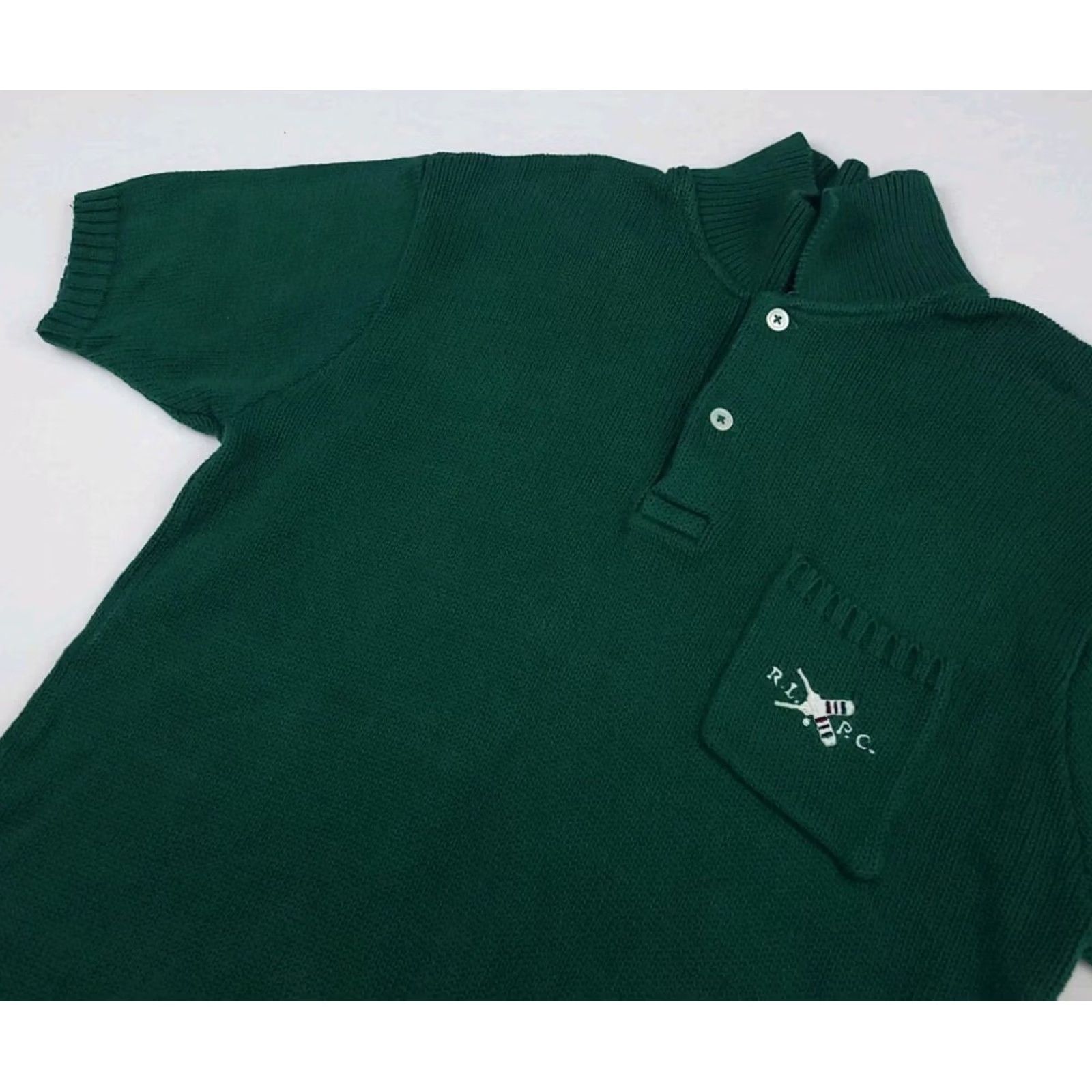 Polo Ralph Lauren VINTAGE Polo Ralph Lauren RLPC Cricket Knit Sweater Men M Green Pullover Tennis Crest Ribbed Sleeve Short Collar Shirt? Size US M / EU 48-50 / 2 - 2 Thumbnail