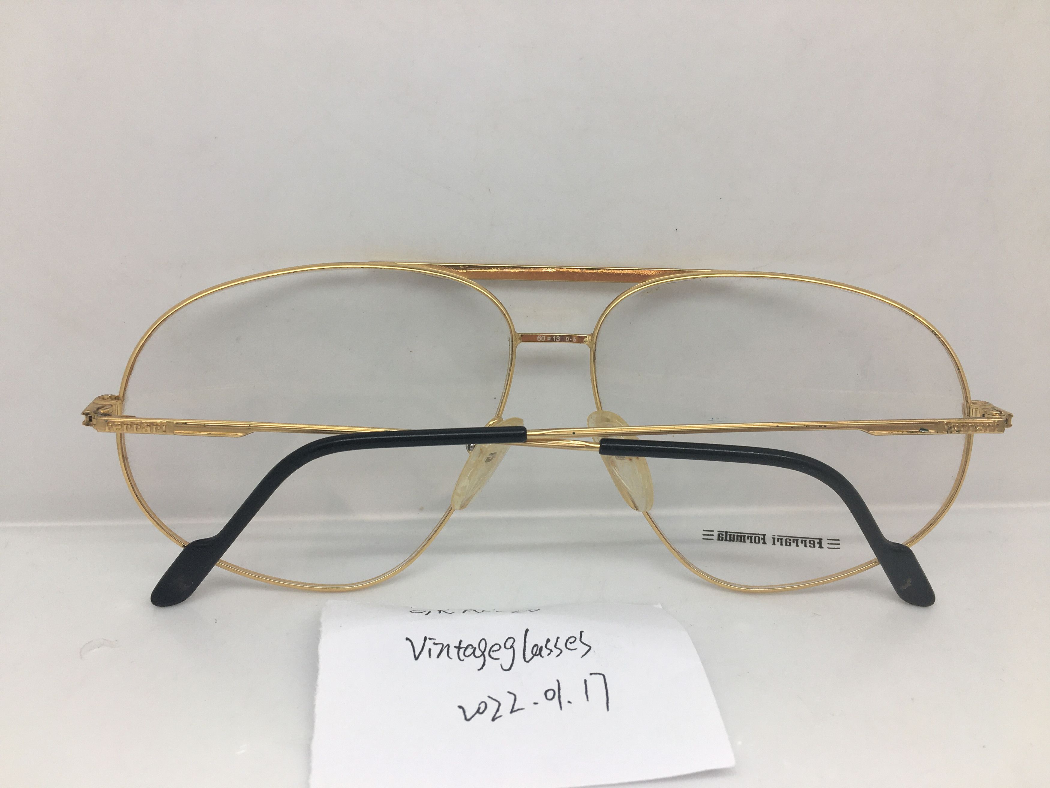 Ferrari Vintage Ferrari F42 Gold Eyeglasses Frame Italy NOS Size ONE SIZE - 3 Thumbnail