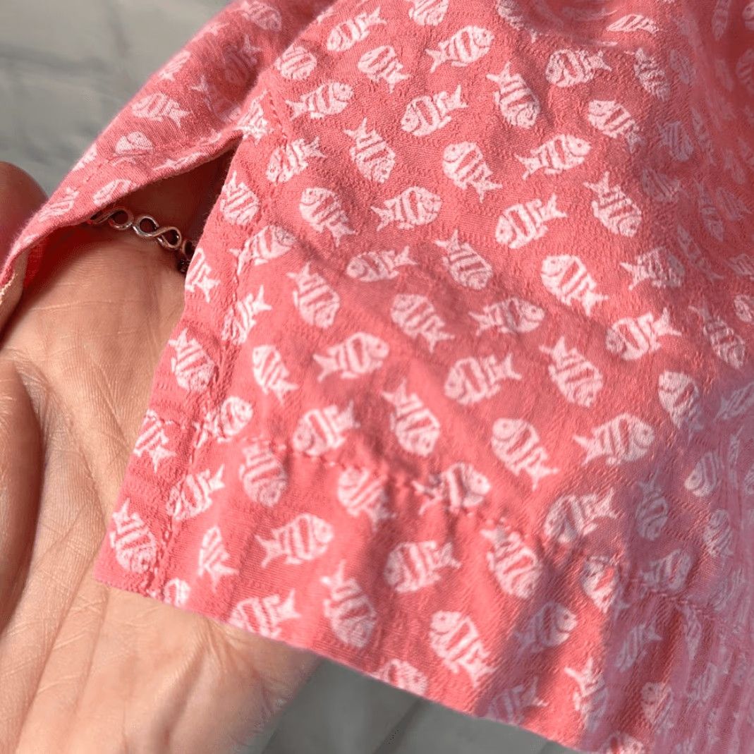 Tommy Bahama Tommy Bahama Shirt Mens Short Sleeve Button-Down Cotton Fish Print S Cream Pink White Size US S / EU 44-46 / 1 - 3 Thumbnail
