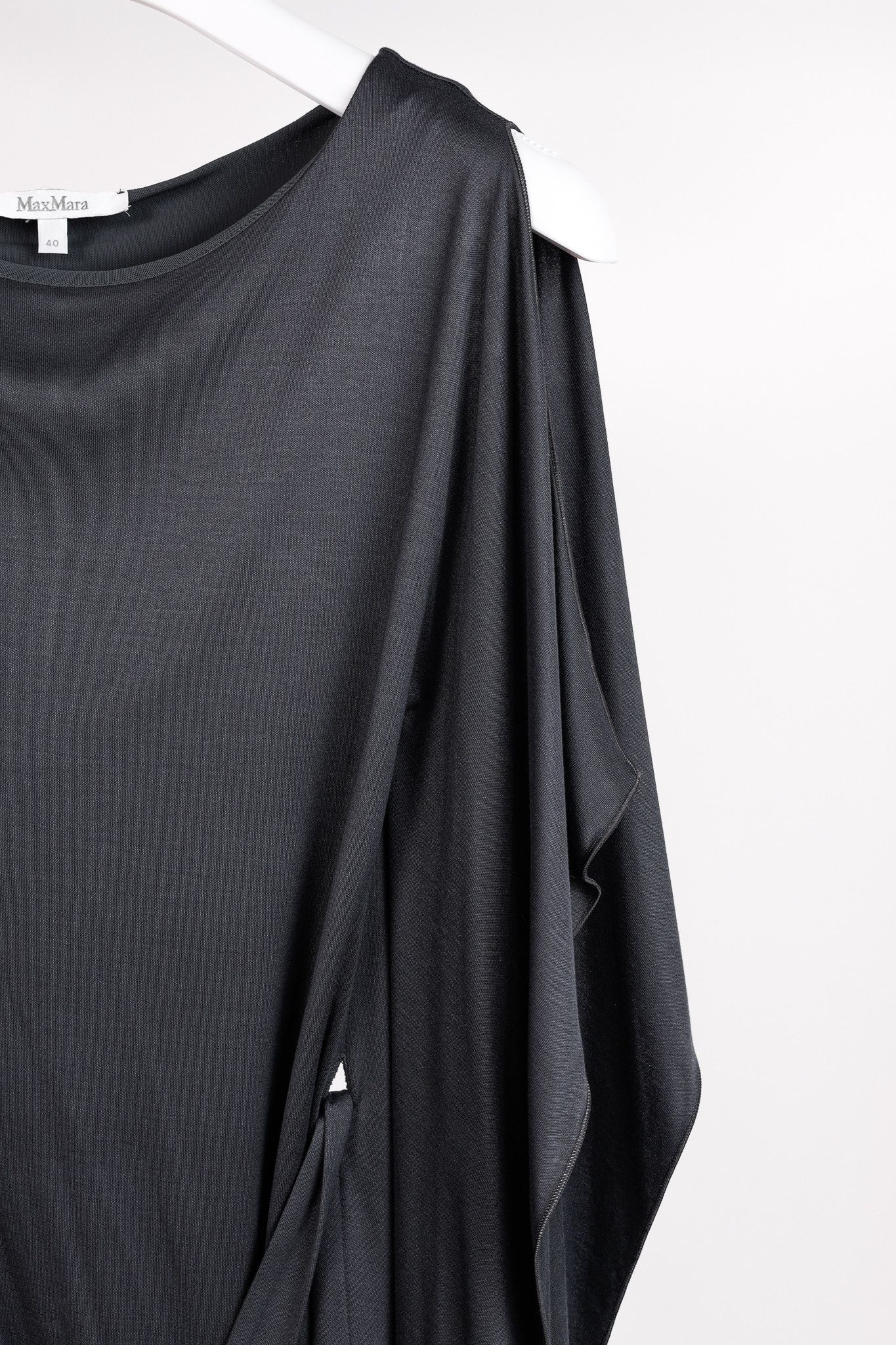 Max Mara Max Mara Grey Jersey Belted Draped Mini Dress Size S / US 4 / IT 40 - 5 Thumbnail