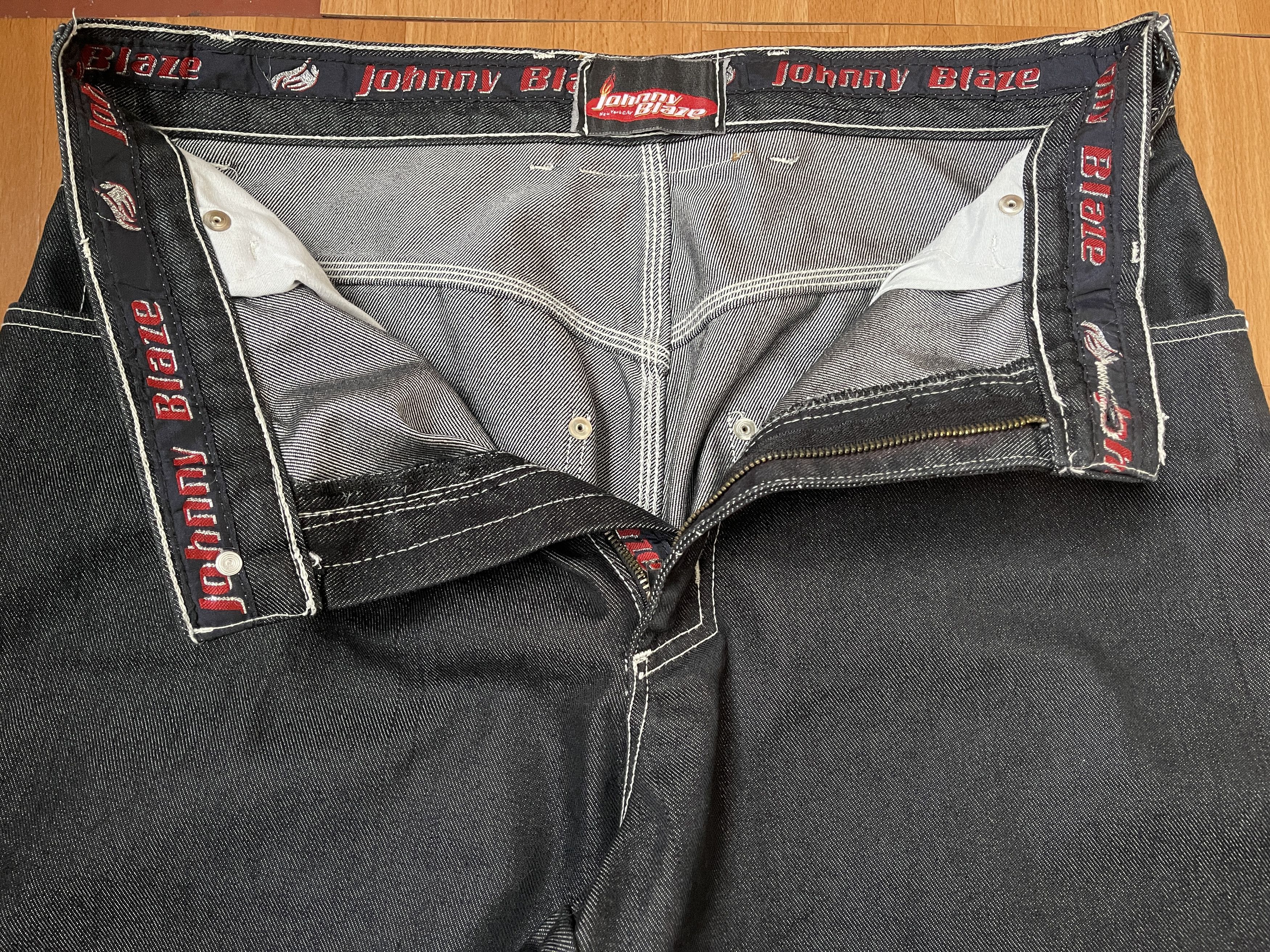 Wu-Tang Clan Johnny Blaze jeans shiny metallic silver baggy Wu Wear 34 Size US 34 / EU 50 - 8 Thumbnail
