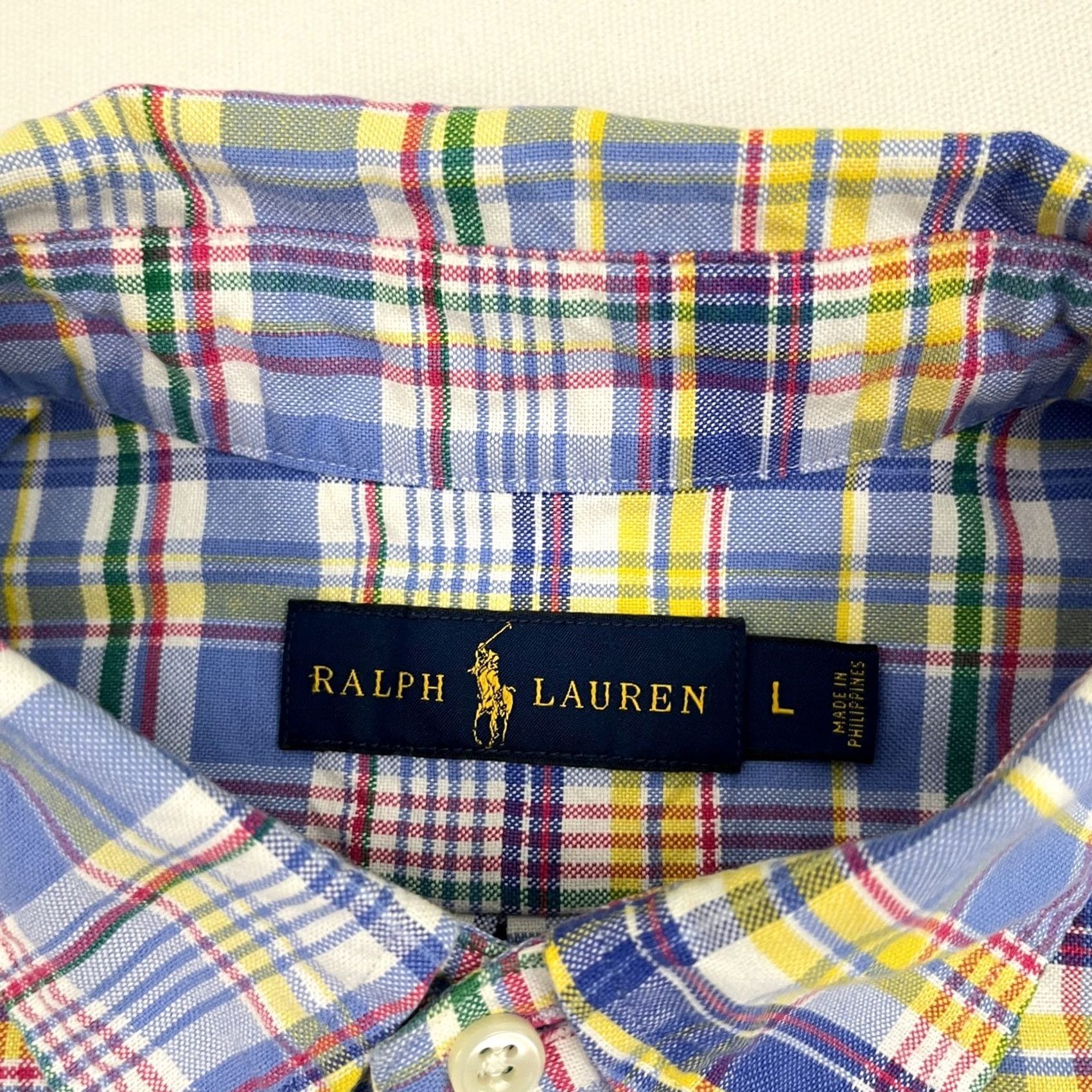 Polo Ralph Lauren Ralph Lauren Shirt Mens Large Blue Madras Plaid Flesh Pony Button Down Preppy Shirt Size US L / EU 52-54 / 3 - 3 Thumbnail
