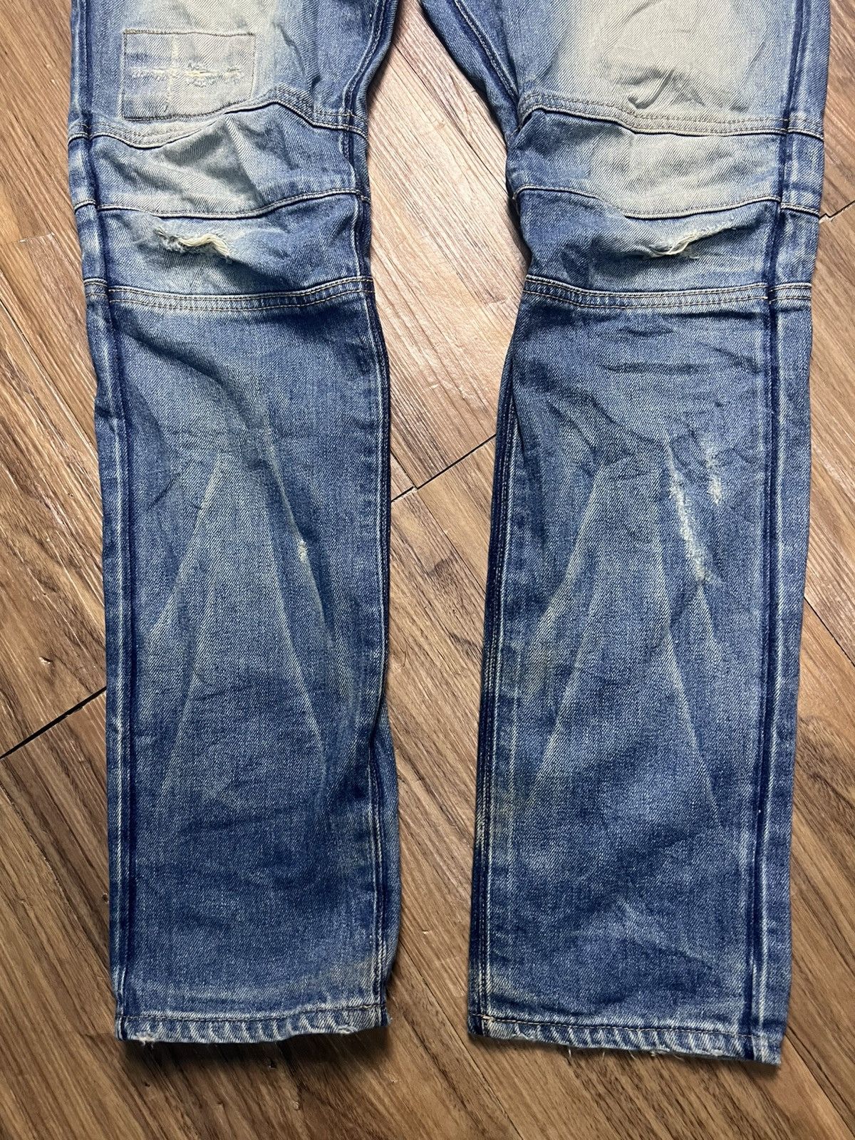Hysteric Glamour Glamb Tokyo Japan Biker Distressed Patchwork Denim Jeans(42) Size US 35 - 4 Thumbnail
