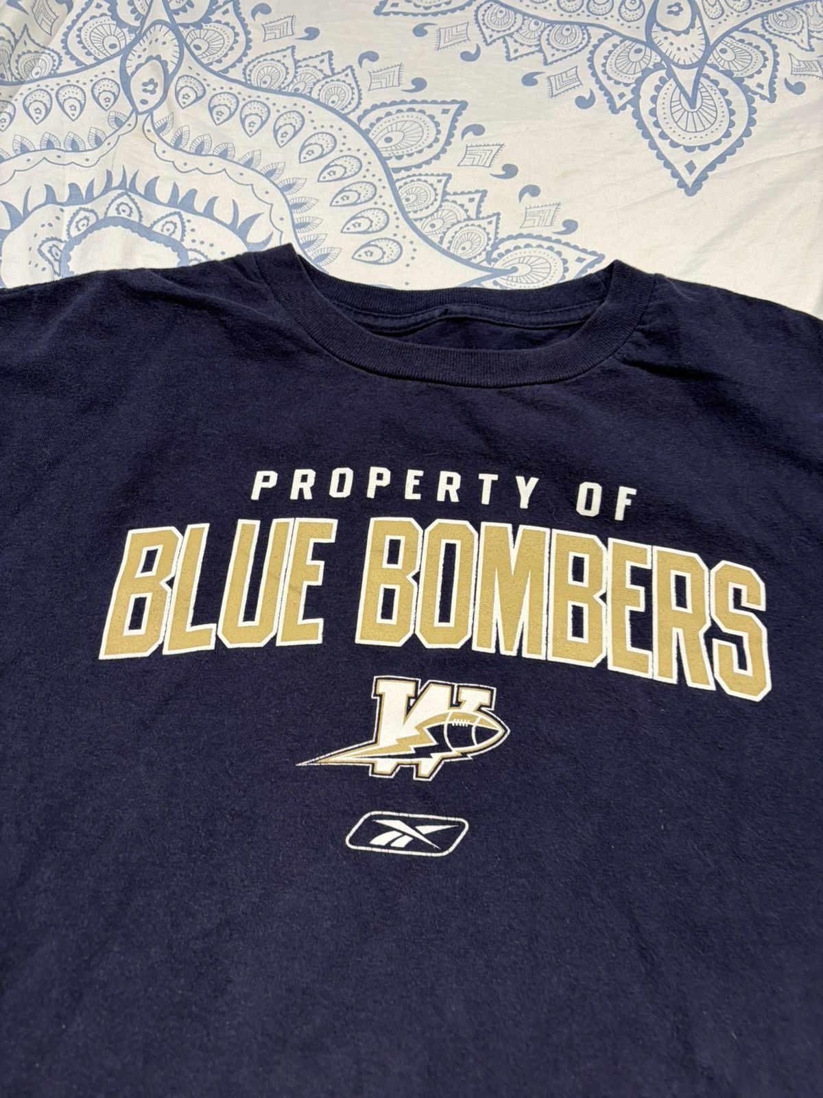 Vintage Blue Bombers Shirt Large Size US L / EU 52-54 / 3 - 2 Thumbnail