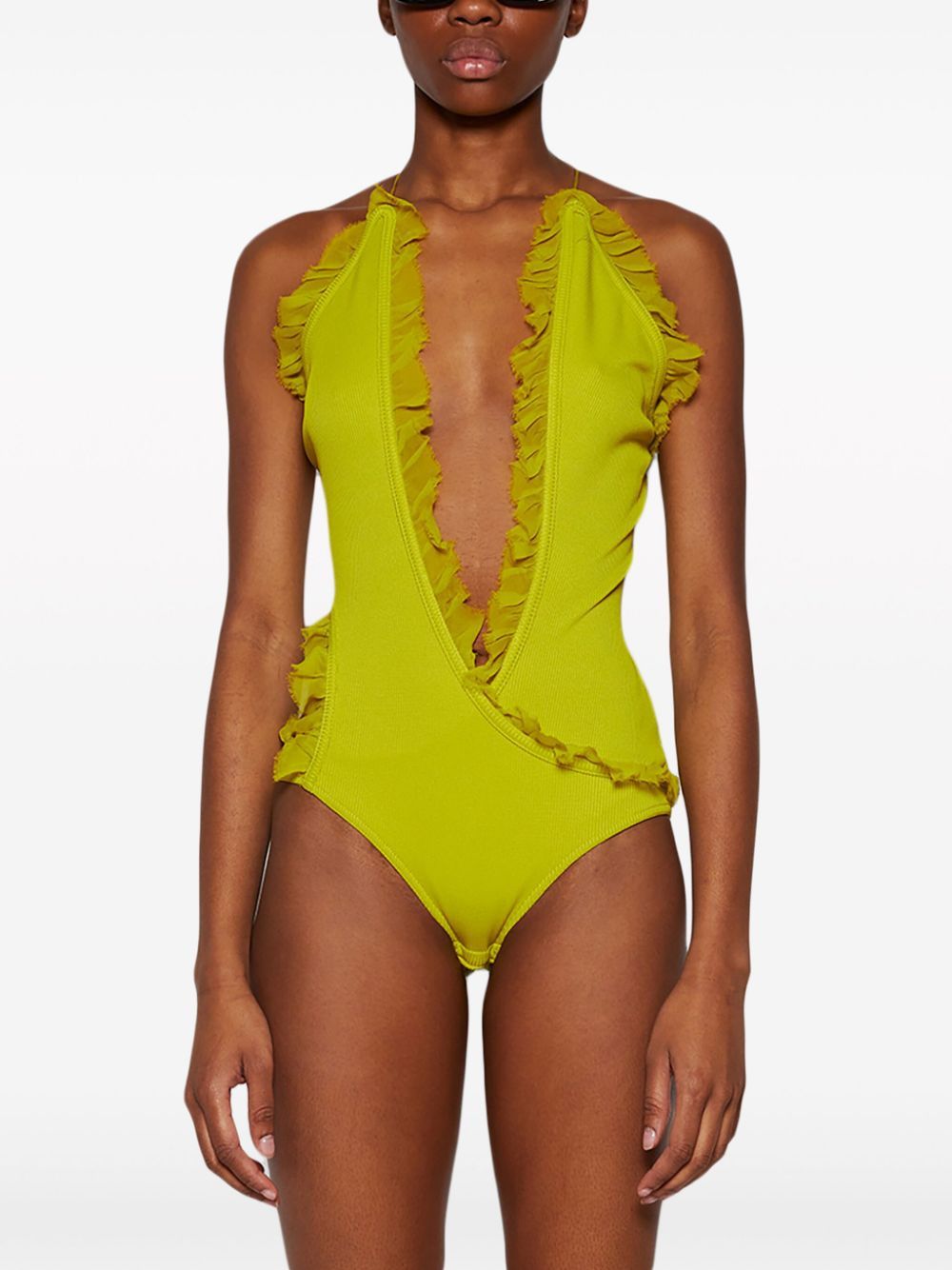 Christopher Esber o1mle1224 Carina Interlinked Bodysuit in Lemon Yellow Size M / US 6-8 / IT 42-44 - 3 Thumbnail
