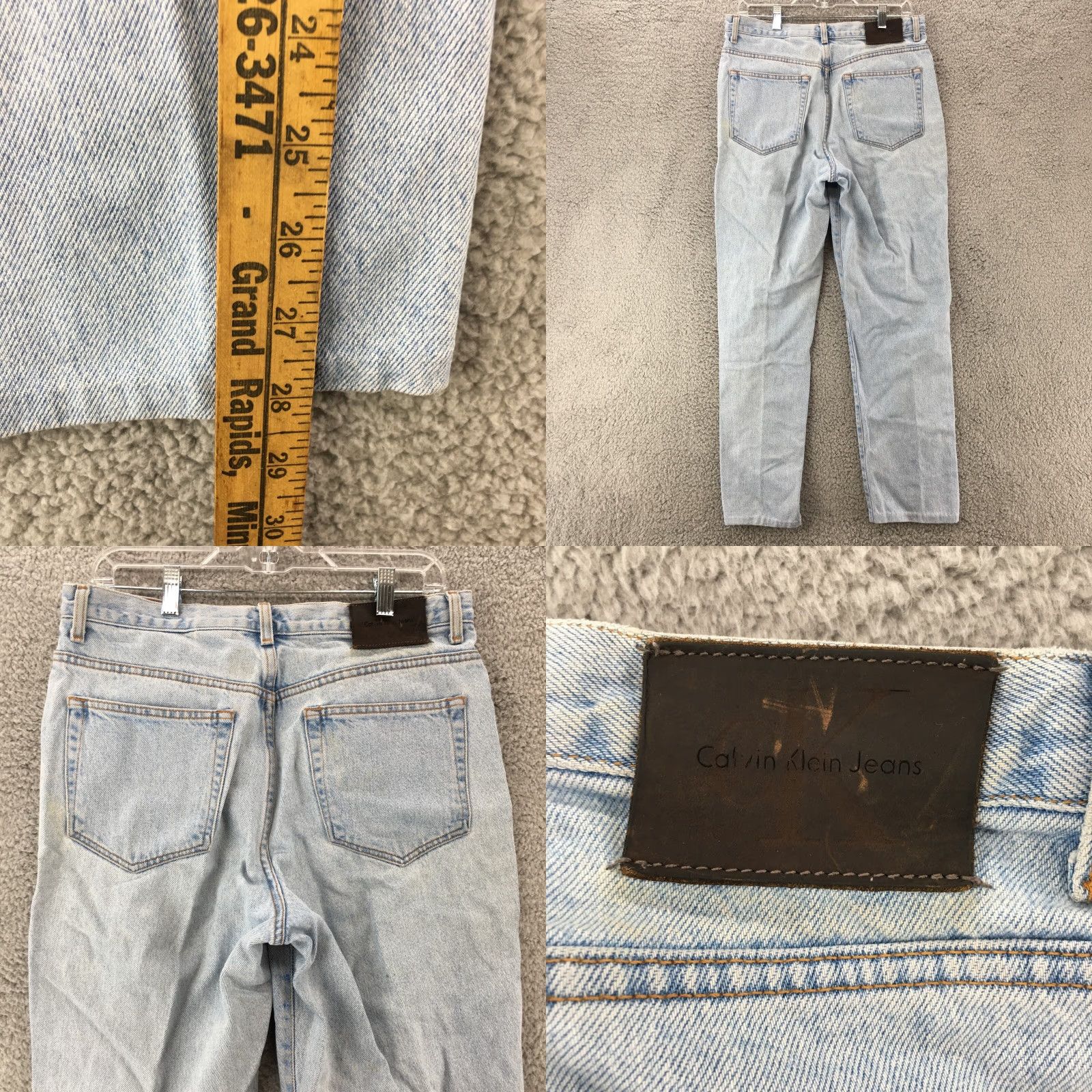 Calvin Klein Calvin Klein Jeans Womens 12 Blue Classic 5-Pocket Enzyme Wash Straight Leg Zip Jeans Size 34" / US 12 / IT 48 - 8 Thumbnail