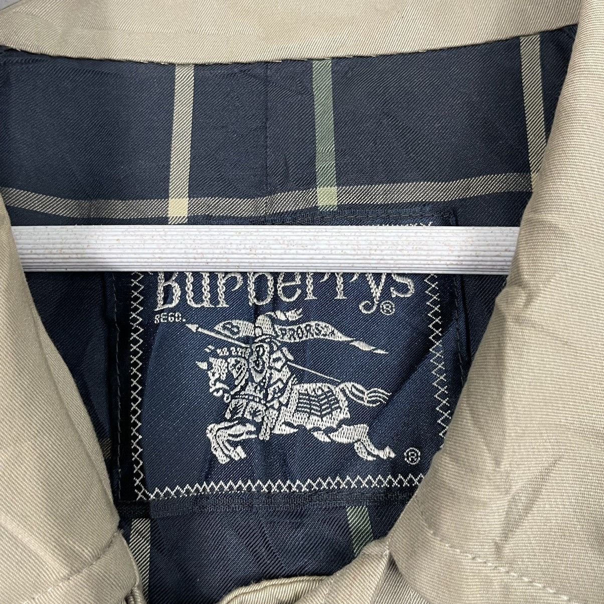 Burberry Prorsum × Vintage 💥90s BURBERRYS PRORSUM BEIGE NAVY CHECK JACKET Size US L / EU 52-54 / 3 - 9 Thumbnail