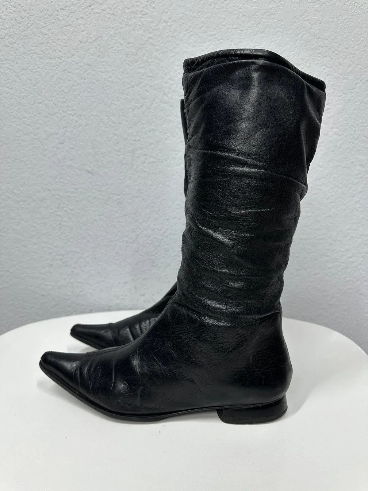 If Six Was Nine Vintage Western Cowboys Leather Boots High Heels Y2k Rare Size US 7 / IT 37 - 5 Thumbnail