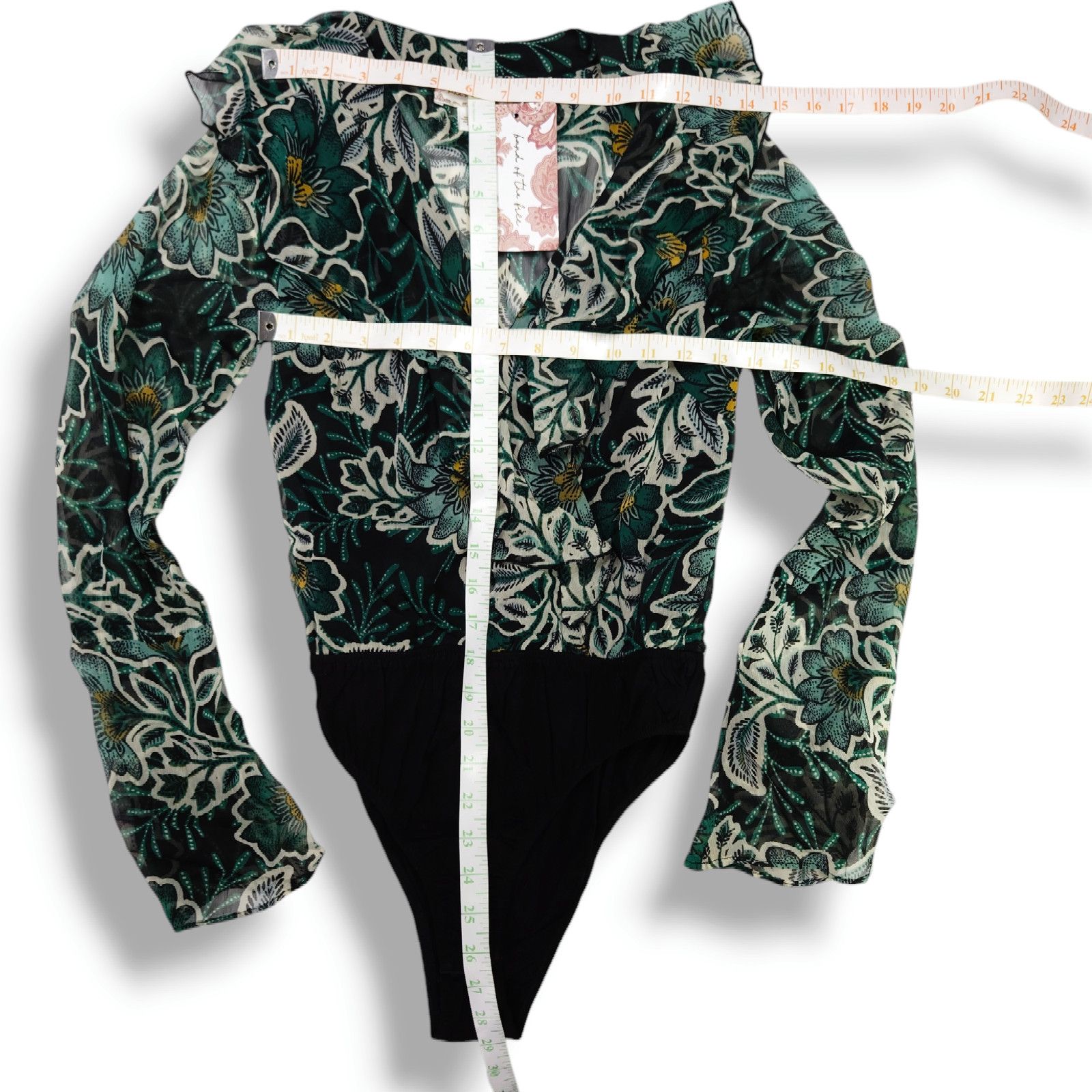 Other Band of the Free Bonnie Emerald Floral Bodysuit S NWT Size S / US 4 / IT 40 - 10 Thumbnail