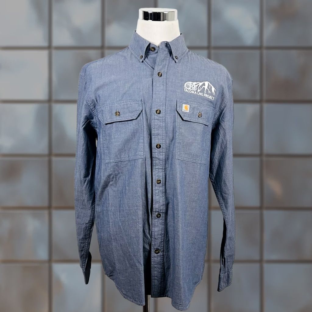 Carhartt NWT Carhartt Large Relaxed Ft Work Shirt Chambray Blue Wash Button Down Cotton Shirt Men L Chambray Blue Wash Button-Down Carhartt NWT Shirt Men L Size US L / EU 52-54 / 3 - 1 Thumbnail