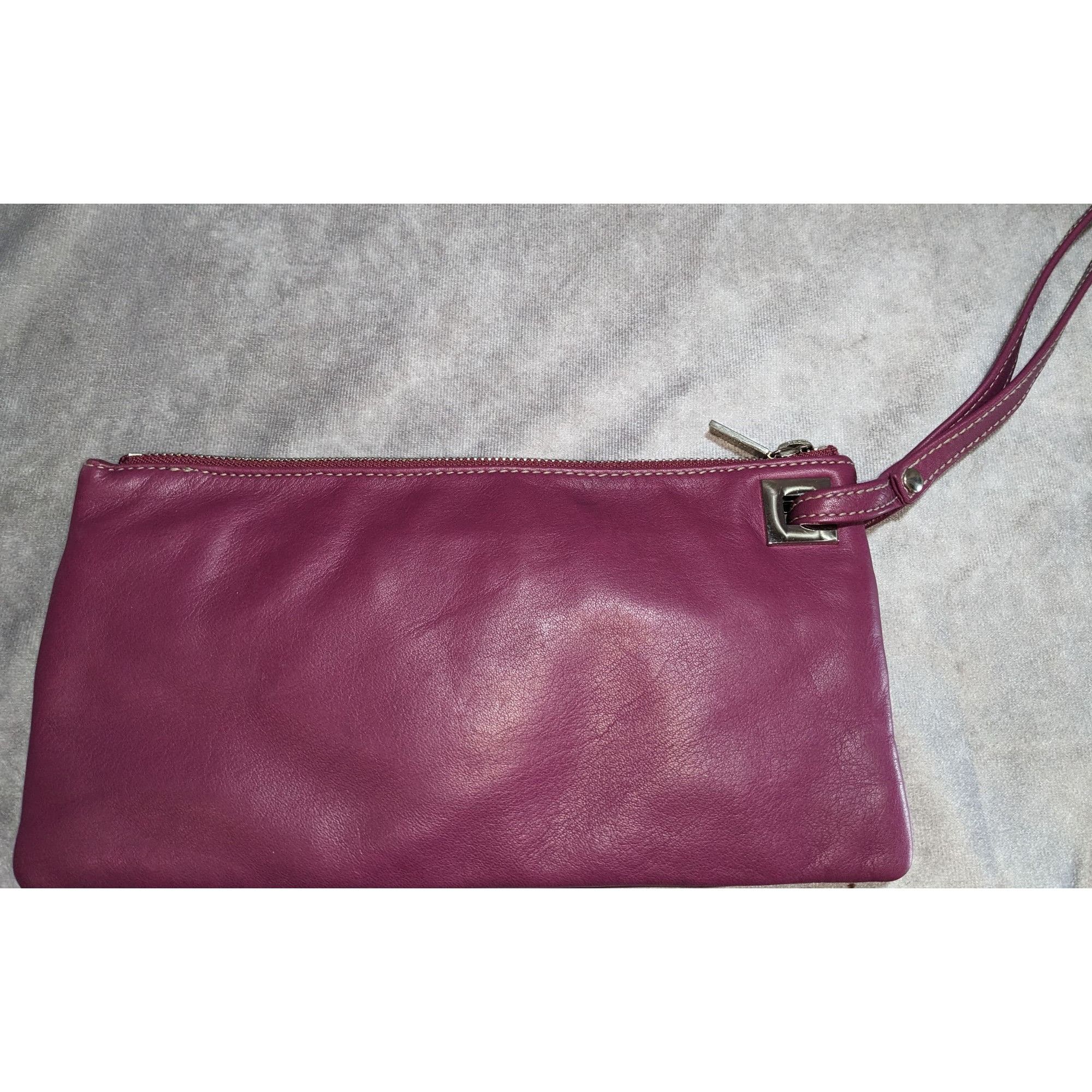 Other Perlina Purple Leather Wristlet Clutch With Silver Hardware Size ONE SIZE - 2 Thumbnail