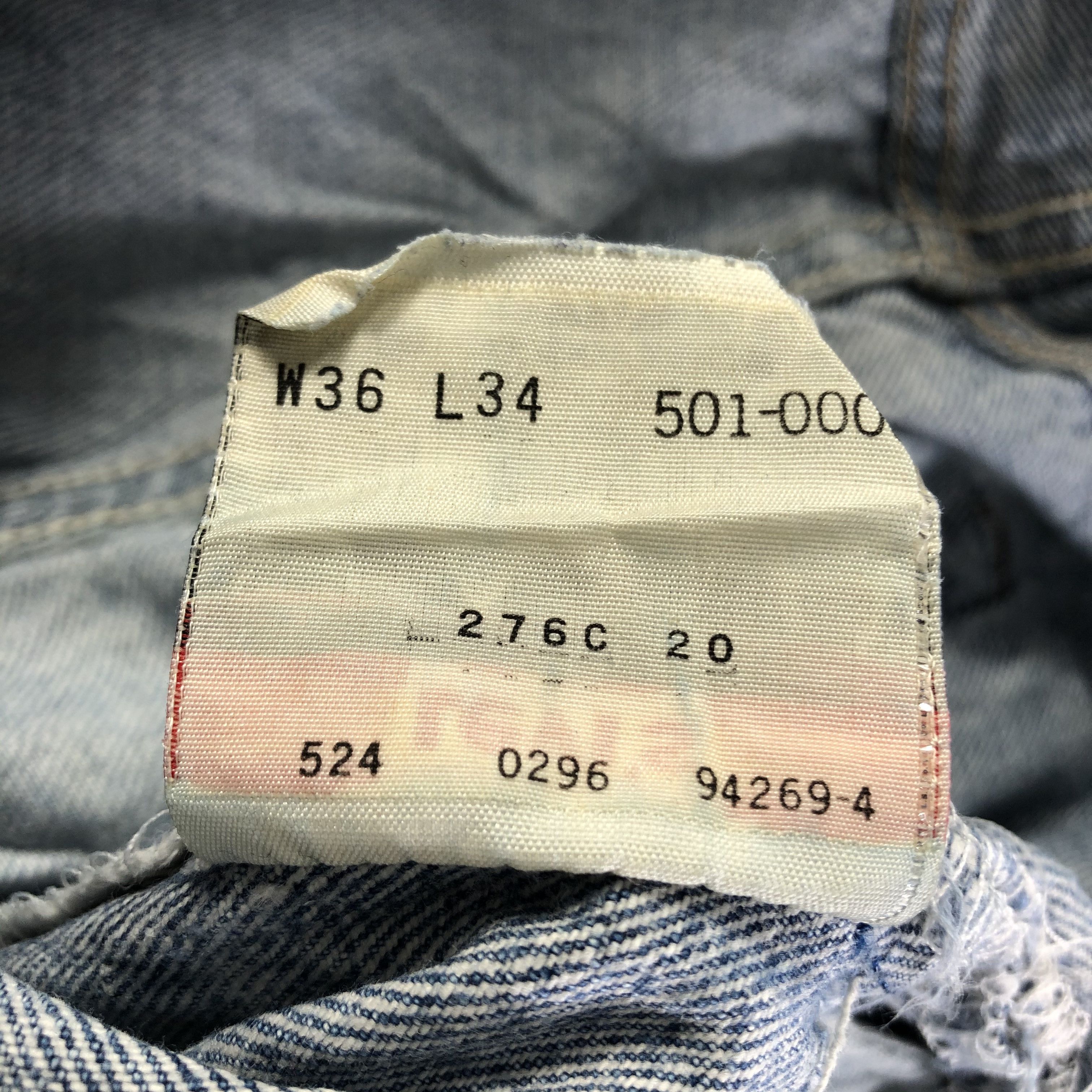 Levi's 90s Vintage Blue Wash Levis 501 Jeans-J3808 Size US 34 / EU 50 - 11 Thumbnail