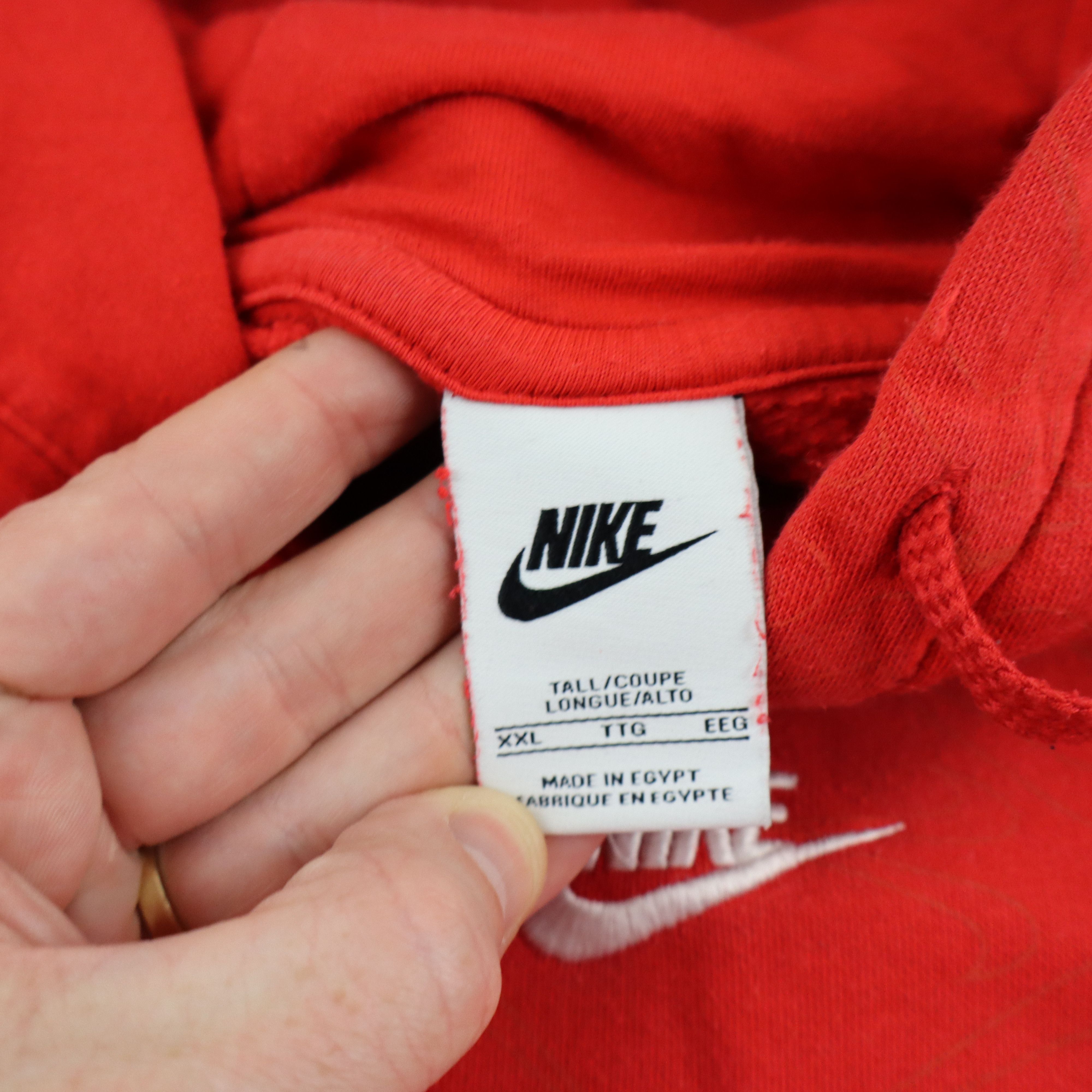 Nike × Travis Scott Vintage 90s Style Nike Hoodie Center Swoosh Red Sweatshirt Size US XXL / EU 58 / 5 - 7 Thumbnail