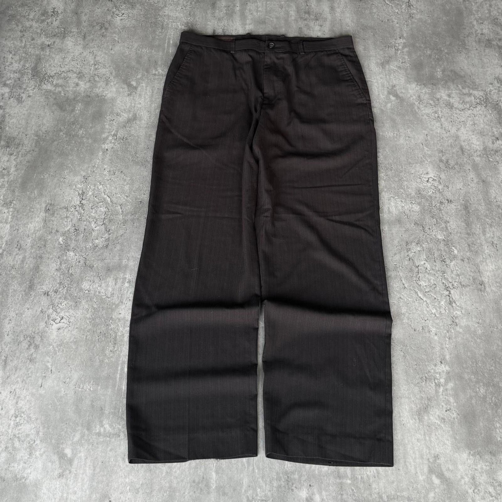 Japanese Brand × Perry Ellis Vintage Y2K Black Pinstripe Classic Fit Essential Pants Size US 35 - 1 Thumbnail