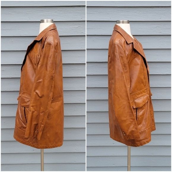 Vintage Vintage 70s Western Sears Brown Leather Shop Wool Insulated Size US L / EU 52-54 / 3 - 5 Thumbnail
