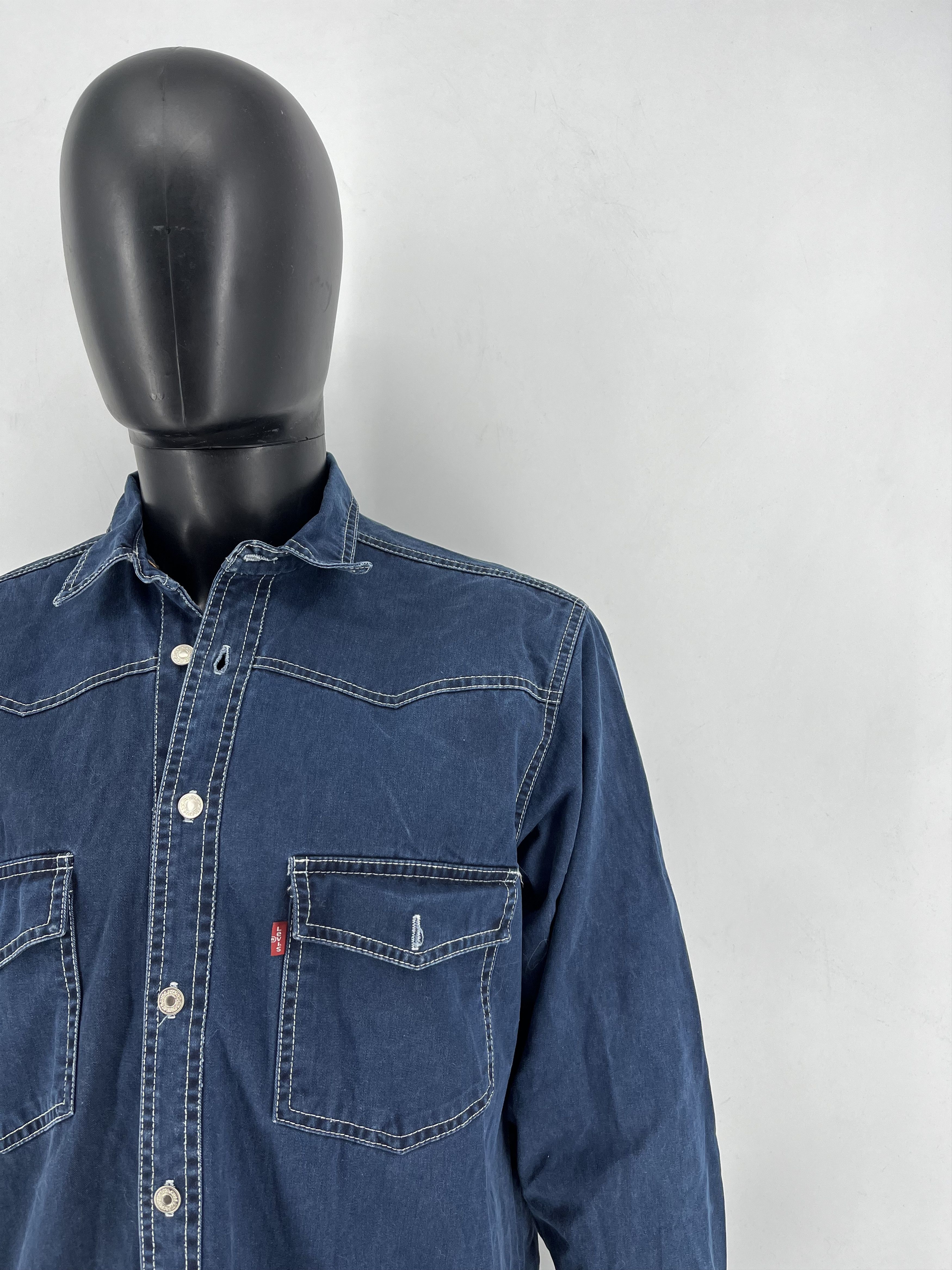 Levi's Vintage 90s Levi’sLevi’s White Blue Jeans Jacket Size US M / EU 48-50 / 2 - 7 Thumbnail