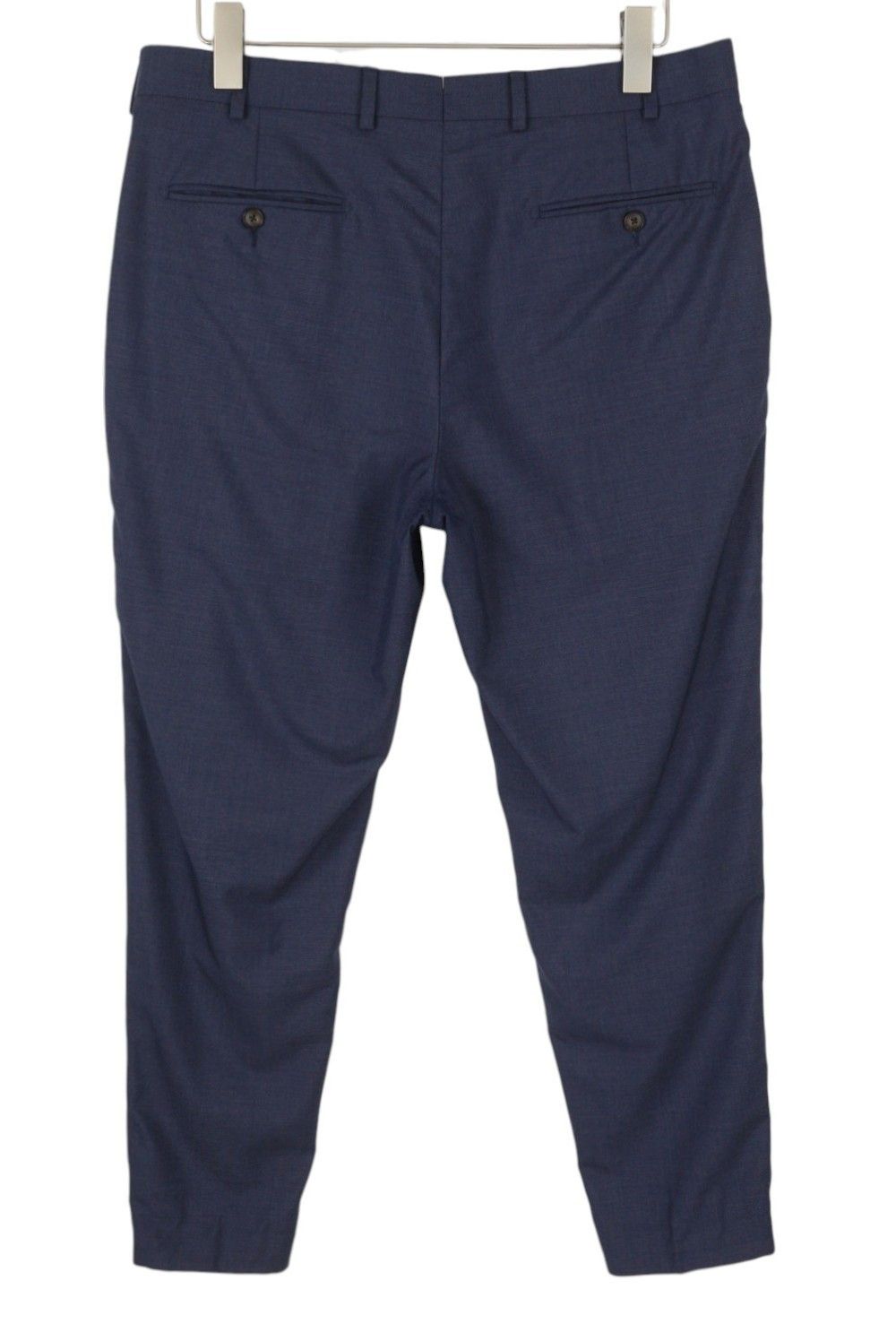 Suitsupply SOHO TURN-UP UK32R Blue Wool S120 Tapered Trousers 86726 Size US 32 / EU 48 - 2 Thumbnail
