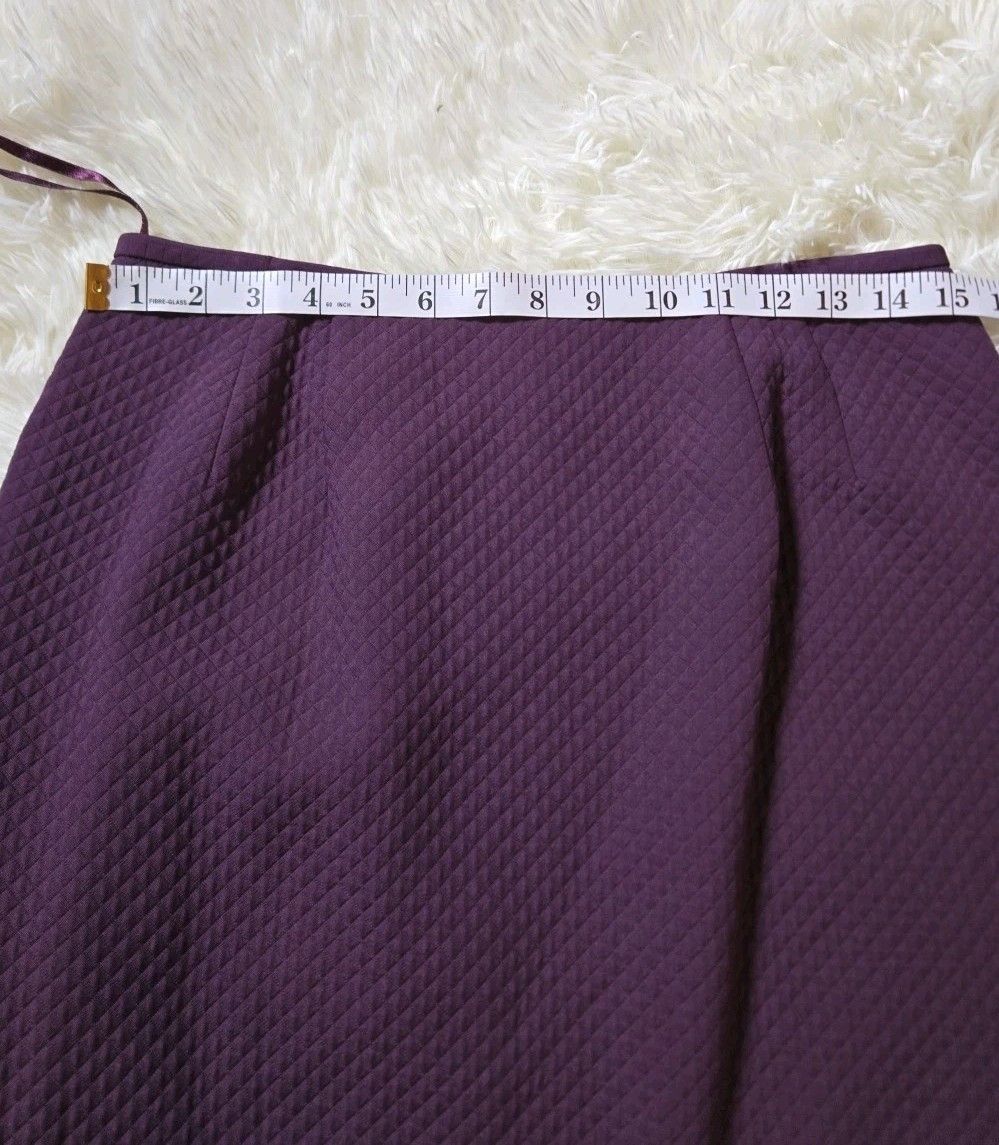 Bill Blass Bill Blass Skirt Suit Womens Violet Quilted Circle Pockets Size L / US 10 / IT 46 - 6 Thumbnail