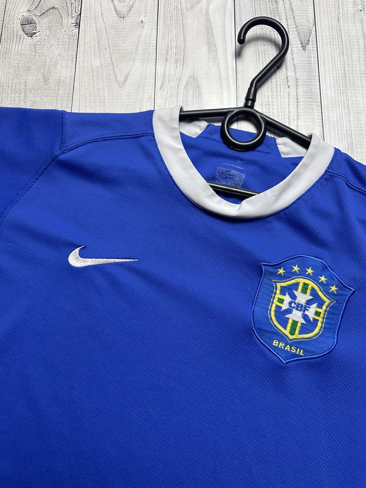 Nike × Vintage Vintage Nike Brazil soccer jersey size S blue Brasil Size US S / EU 44-46 / 1 - 4 Thumbnail