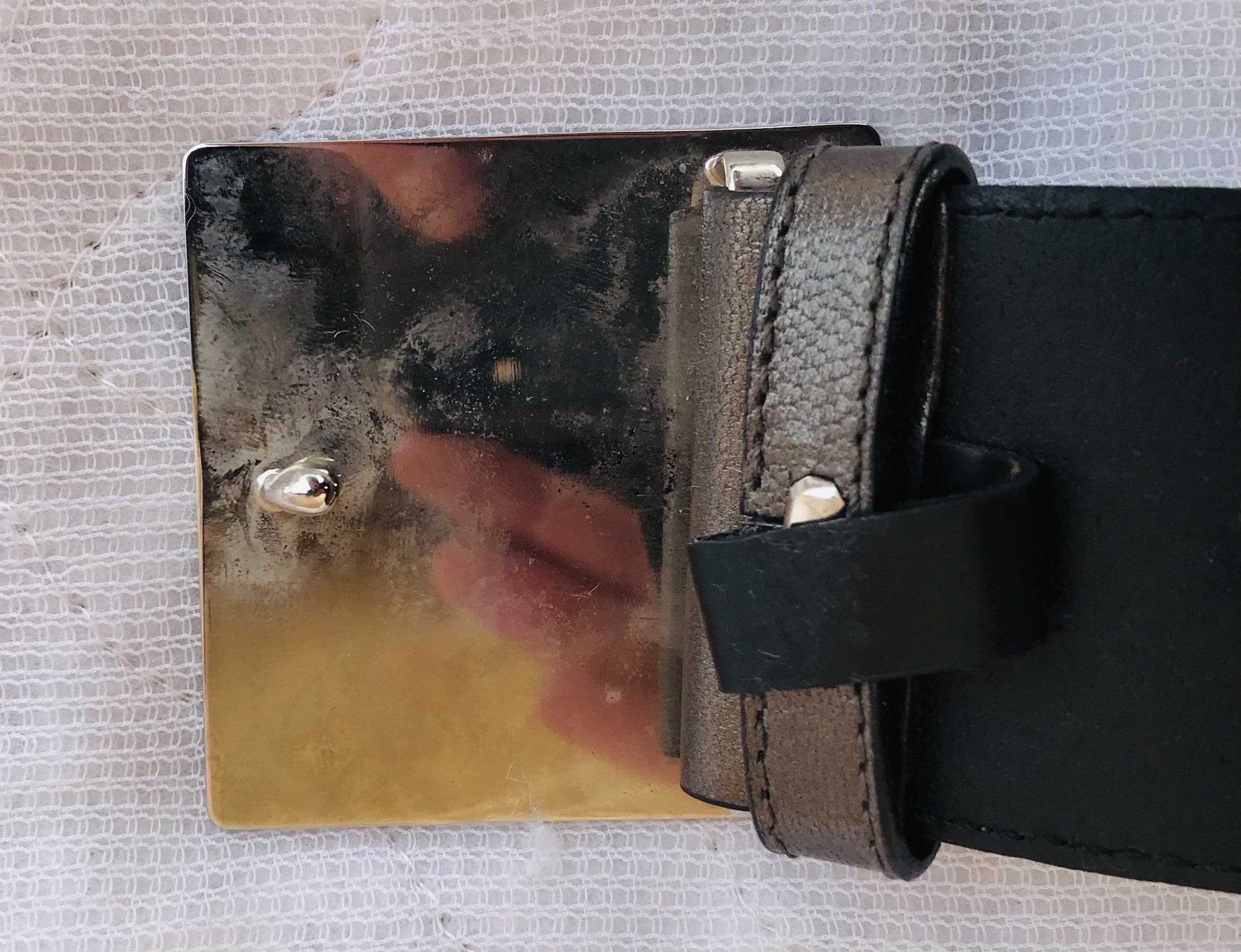 Miu Miu Miu Miu Waist Belt Women’s Black Leather Wide Size 30/75 Size ONE SIZE - 10 Thumbnail
