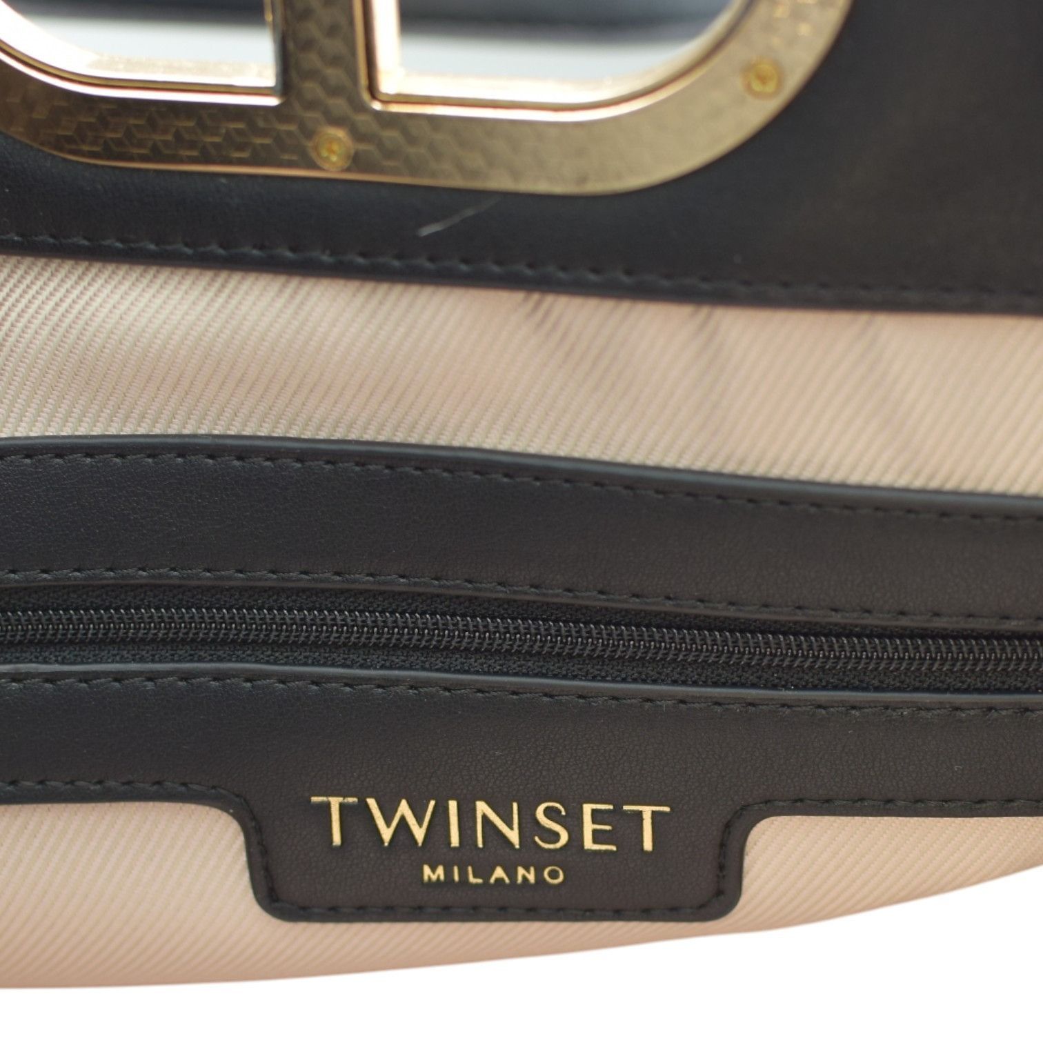 TWINSET Twinset Milano shopper 'Lila' Oval T handle Black Leather To Size ONE SIZE - 14 Thumbnail