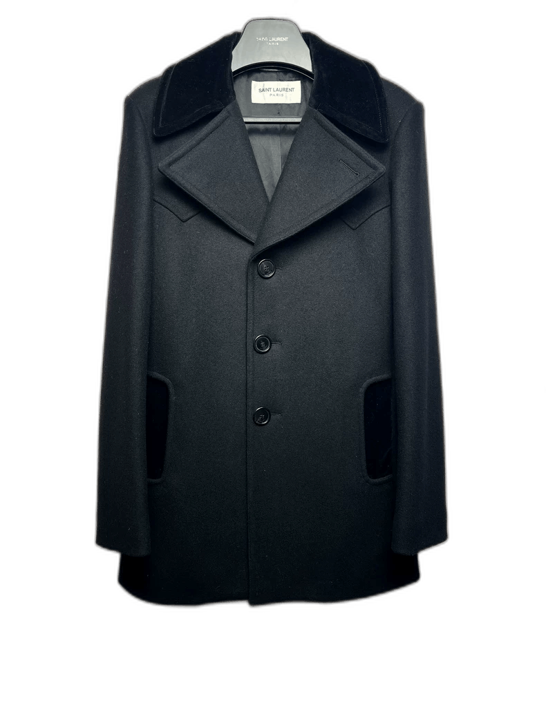 Saint Laurent Paris Saint Laurent Black Wool Blend Coat Jacket-2507 Size US L / EU 52-54 / 3 - 7 Thumbnail