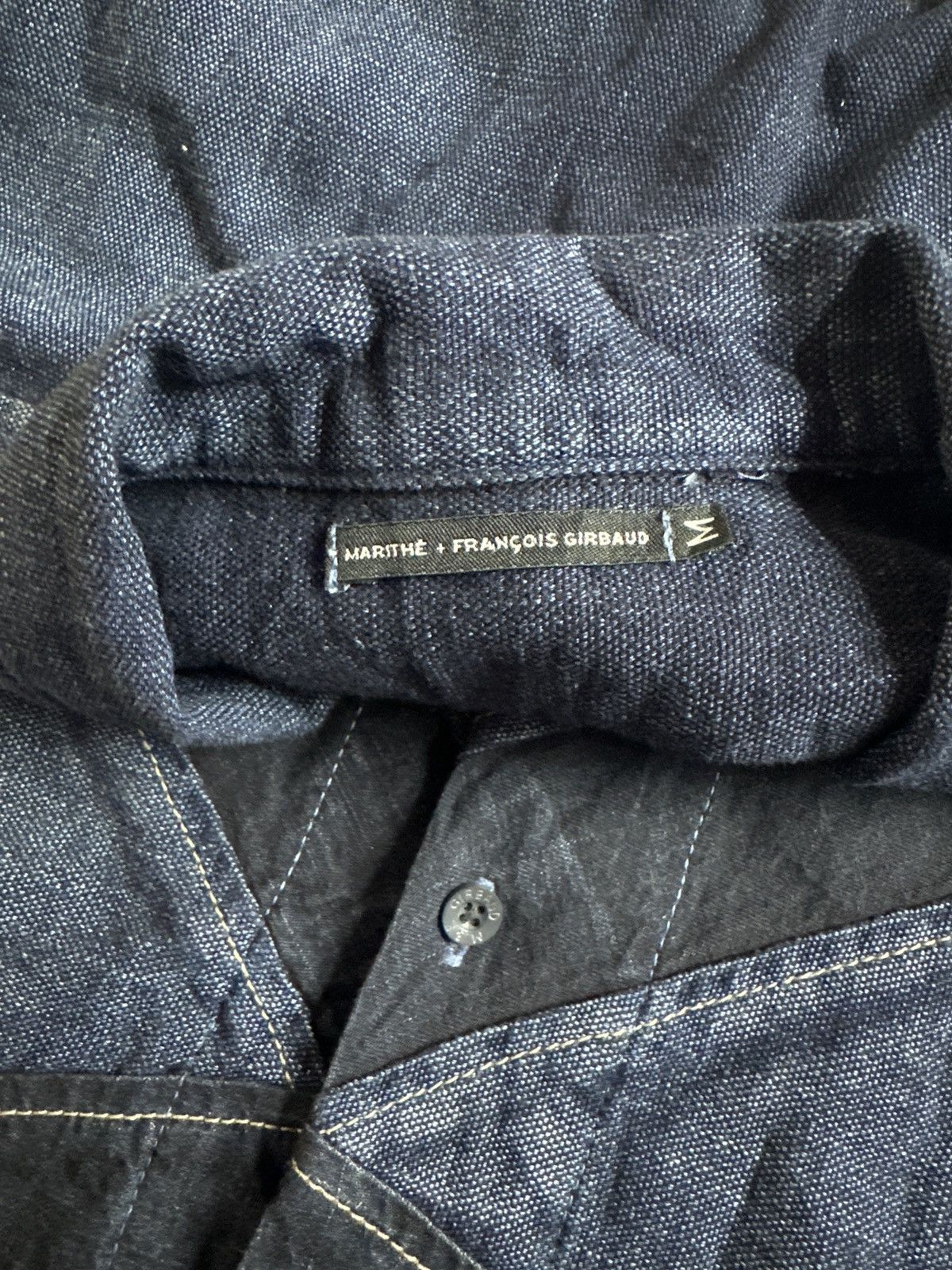 Marithe + Francois Girbaud Vintage MFG Faded Denim Short Sleeve Button Up Shirt Size US M / EU 48-50 / 2 - 10 Thumbnail