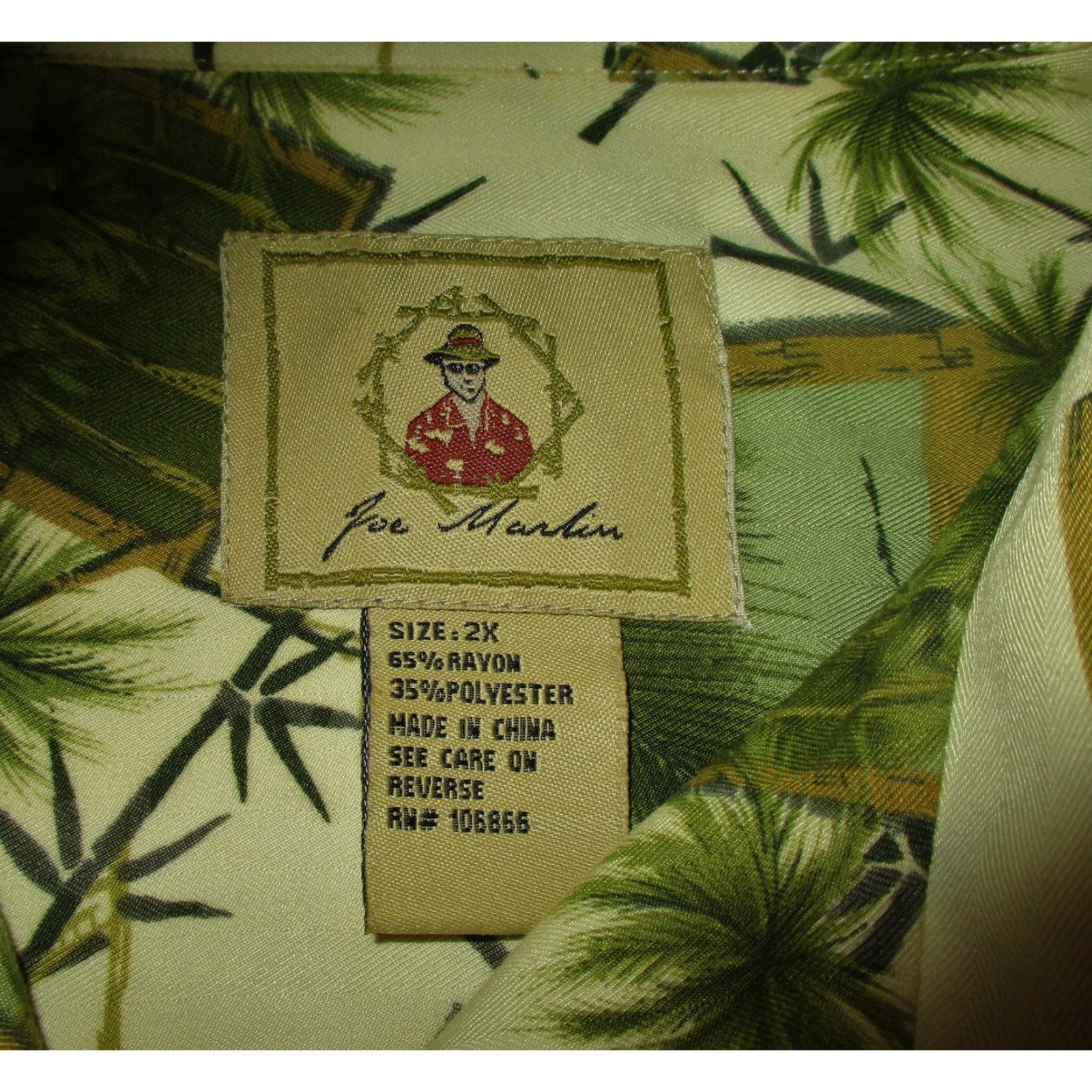 Vintage JOE MARLIN Maze Green Short Sleeve Button Shirt 2XL Mens Casual Hawaiian Size US XXL / EU 58 / 5 - 6 Thumbnail