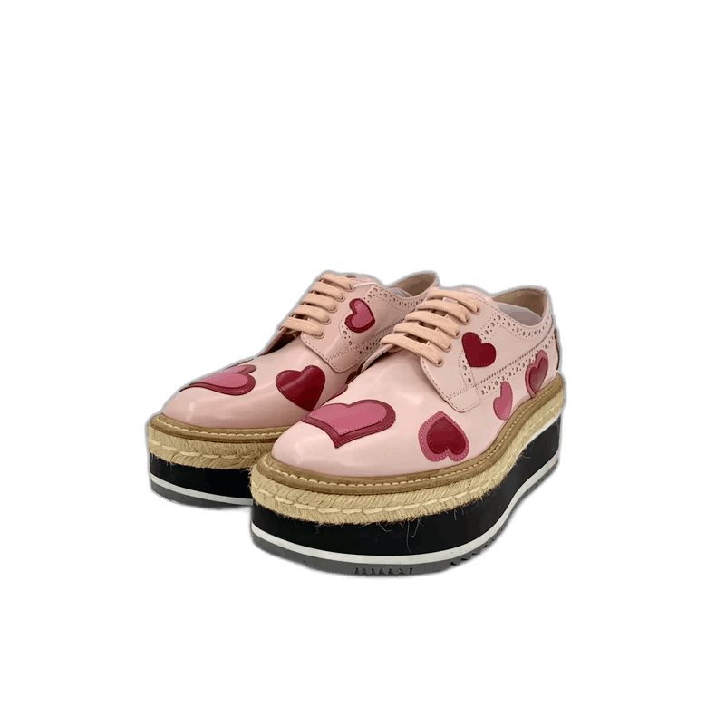 Prada Prada Pink Heart Print Platform Casual Shoes Size US 8 / IT 38 - 1 Thumbnail