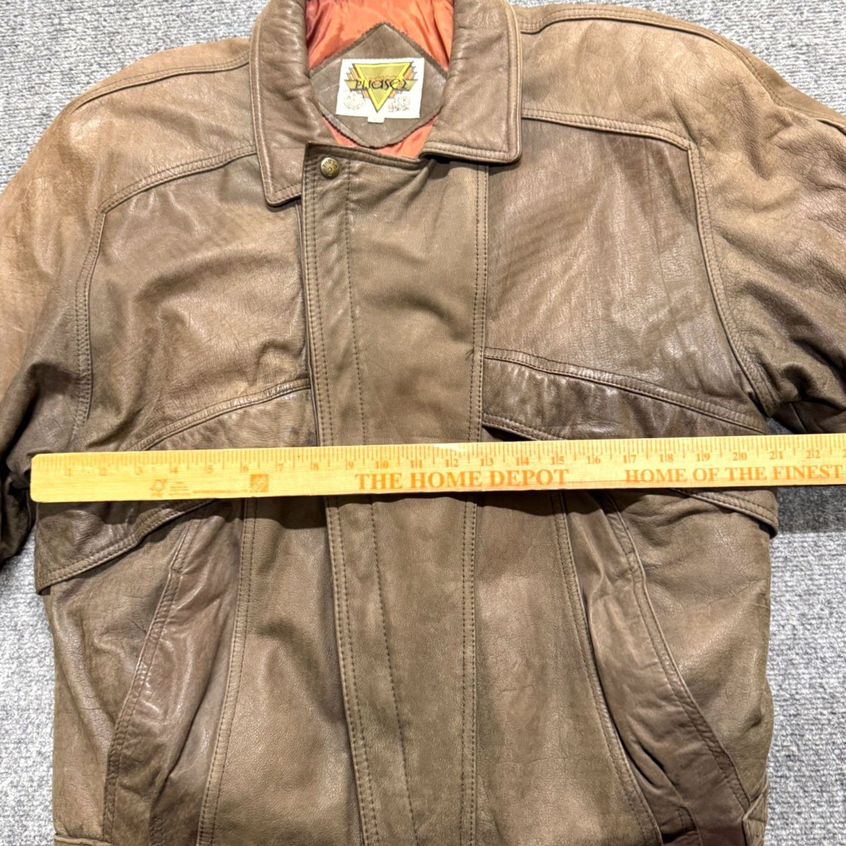 Vintage VTG Leather Jacket Men's L Brown Genuine Leather Heavy Overcoat Jacket Brown Mens L Leather VTG Size US L / EU 52-54 / 3 - 5 Thumbnail