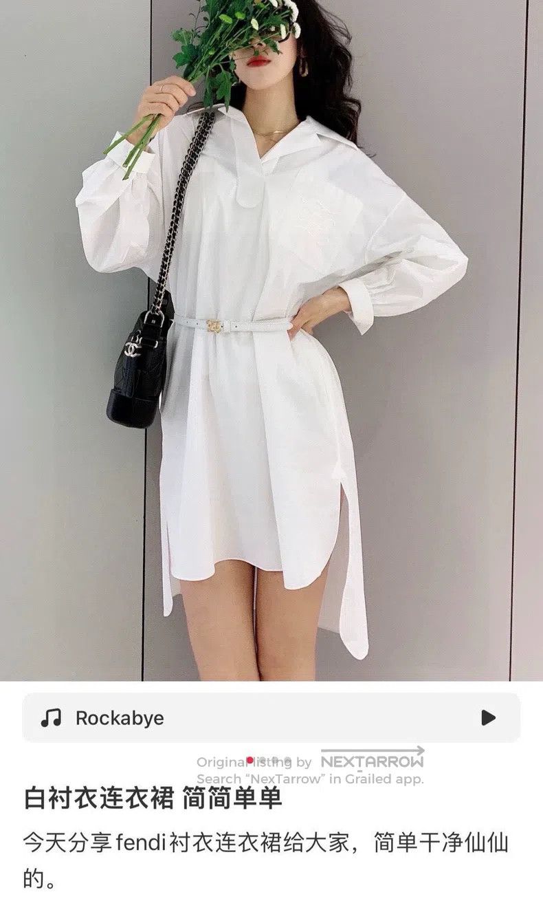 Fendi Fendi White Shirt Dress Size 4XL / US 24-26 - 7 Thumbnail