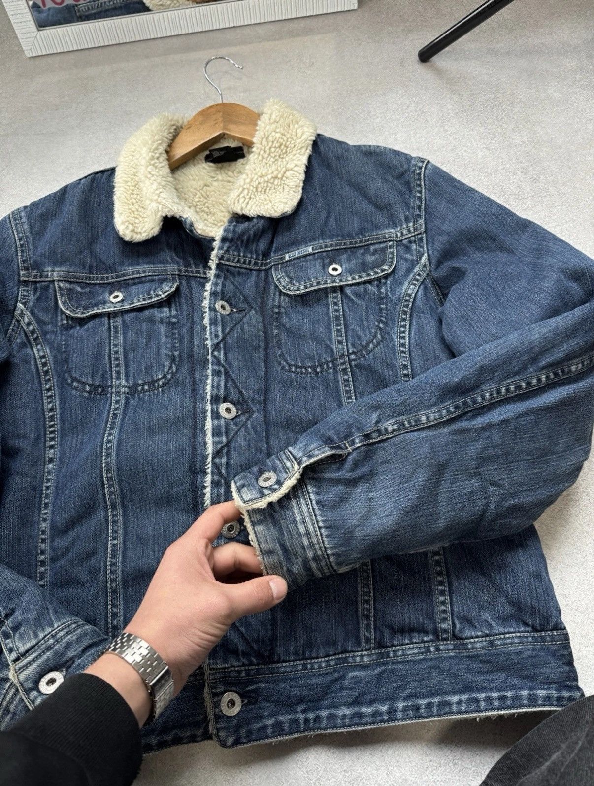Diesel Diesel Vintage Sherpa Retro 90s Sherpa Jeans Denim Jacket Size US M / EU 48-50 / 2 - 8 Thumbnail