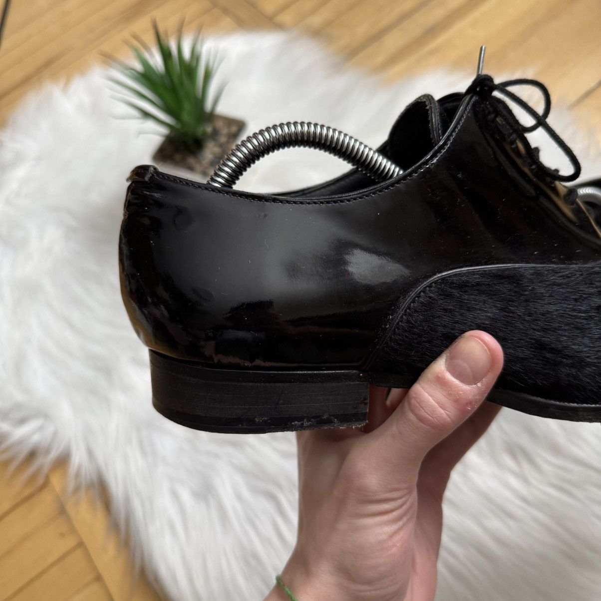 Dsquared2 📌 RARE Vintage Dsquared2 Pony Hair Derby Shoes Leather Size US 10 / EU 43 - 10 Thumbnail