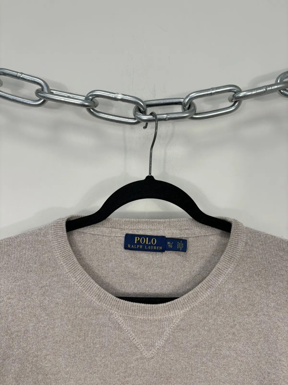Polo Ralph Lauren × Ralph Lauren × Vintage Vintage Polo Ralph Lauren Sand Beige Classic Cotton Sweater Size US XL / EU 56 / 4 - 9 Thumbnail