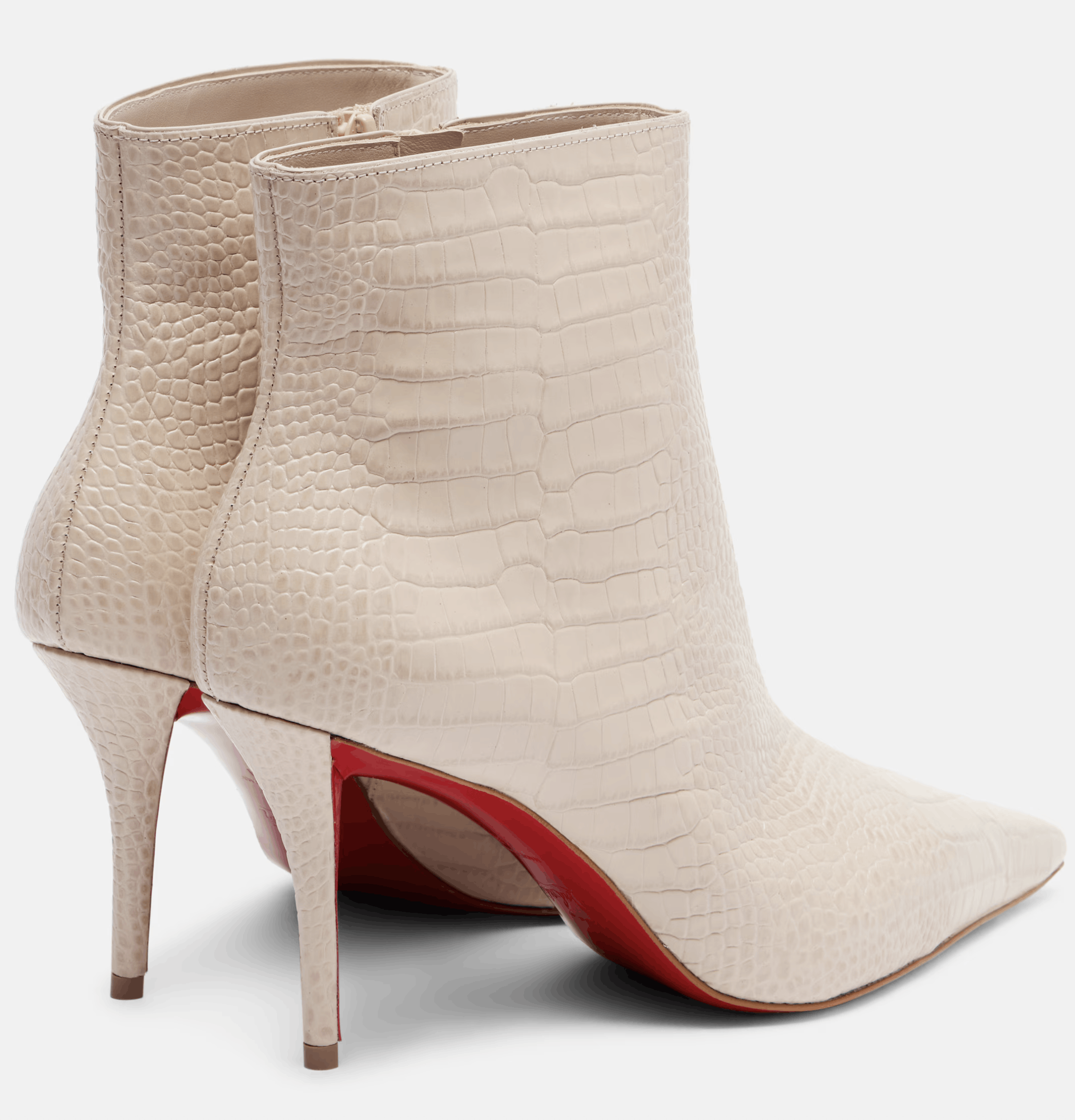 Christian Louboutin Miss Z Booty 80 Pearl Beige Croc Short Ankle Heel Boot 40 Size US 10 / IT 40 - 19 Thumbnail
