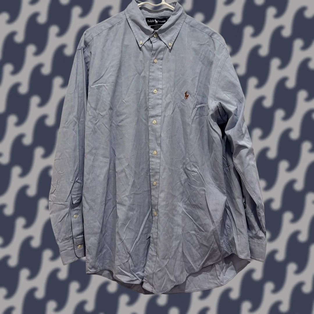 Ralph Lauren Ralph Lauren Mens Light Blue Pinpoint Oxford Button Down Shirt 16-33 Size US L / EU 52-54 / 3 - 1 Thumbnail
