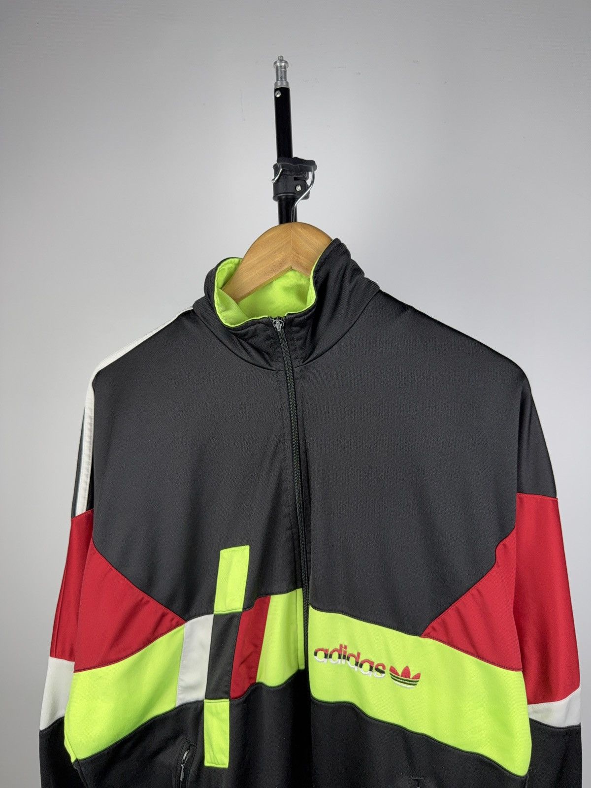 Adidas Vintage 90s Adidas Tracksuit Black Neon Trefoil Set Size US M / EU 48-50 / 2 - 4 Thumbnail