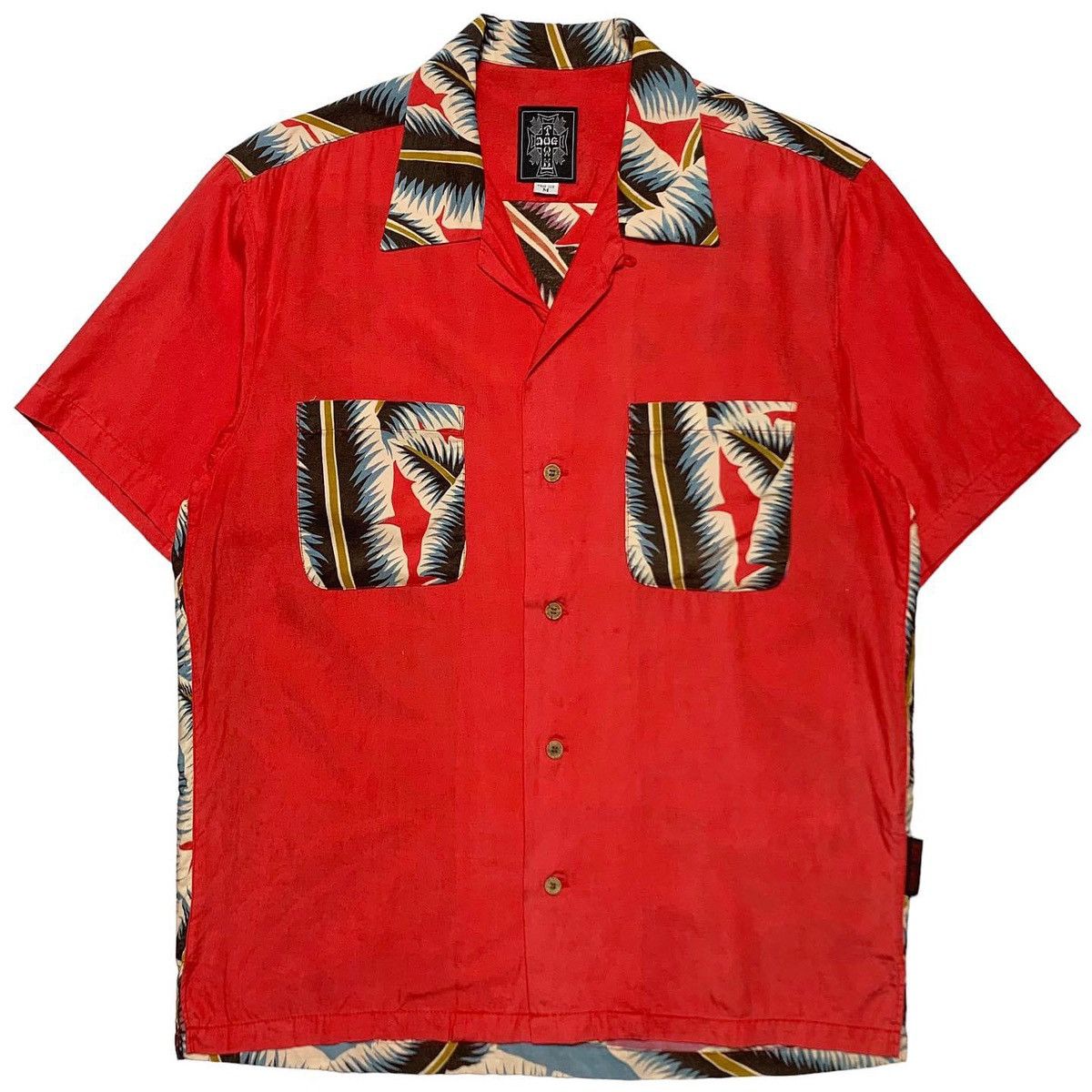 image of Dogtown x Surf Style Dog Town Surf Pocket Shirt in Black Red, Men's (Size XL)