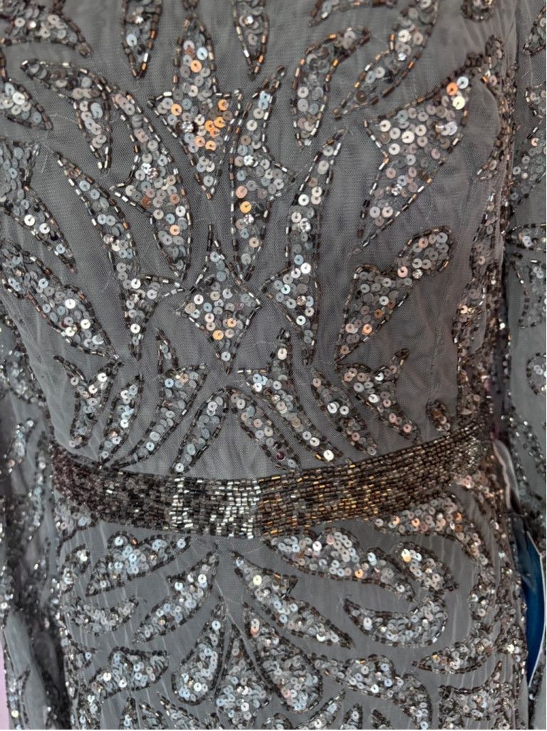 Mac Duggal Women's Mac Duggal Gray Sequin Sheath Dress Size 10 Size L / US 10 / IT 46 - 5 Thumbnail