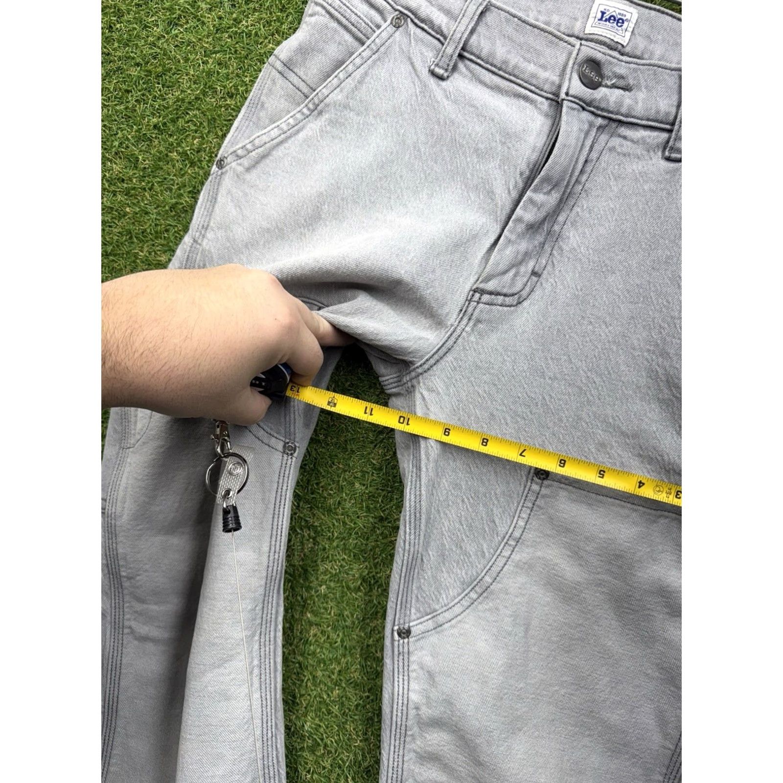 Lee Lee Mens Carpenter Pants Slim Fit 30x32 Grey Workwear Pants Vintage No 30in inseam 32in waist Slim Lee Size US 30 / EU 46 - 7 Thumbnail