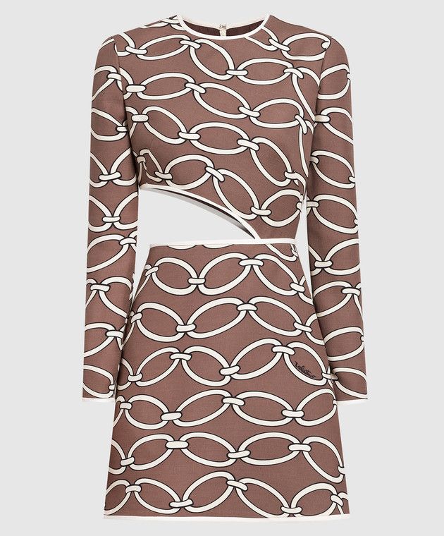 Valentino o1y0326 Mini Dress in Brown/White Size M / US 6-8 / IT 42-44 - 1 Thumbnail