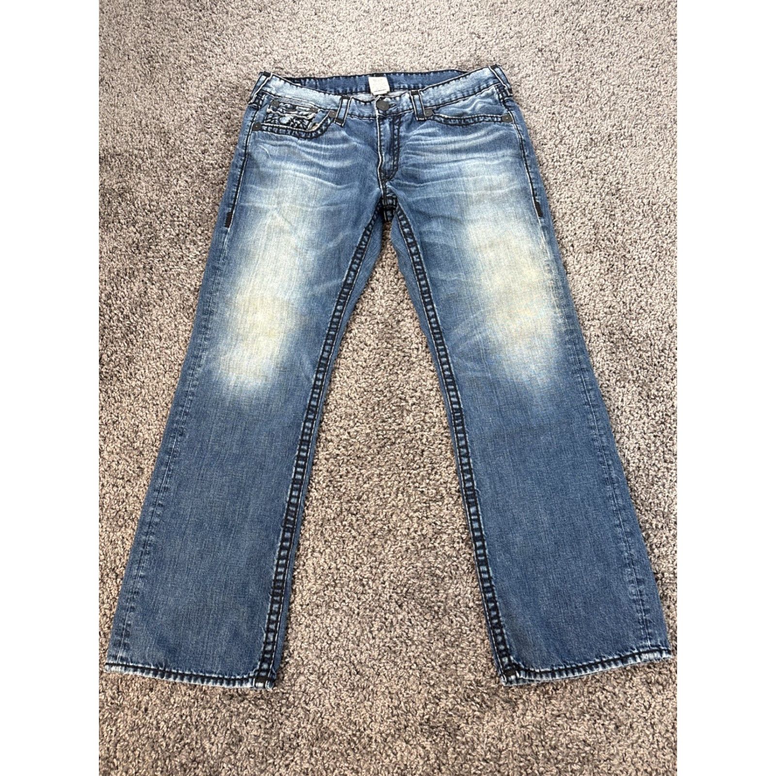 True Religion **VTG True Religion Ricky Relaxed Fit Blue Men's Jeans 40x32 USA** User: VTG True Religion Ricky Relaxed Fit Blue Men's Jeans 40x32 USA Size US 40 / EU 56 - 3 Thumbnail