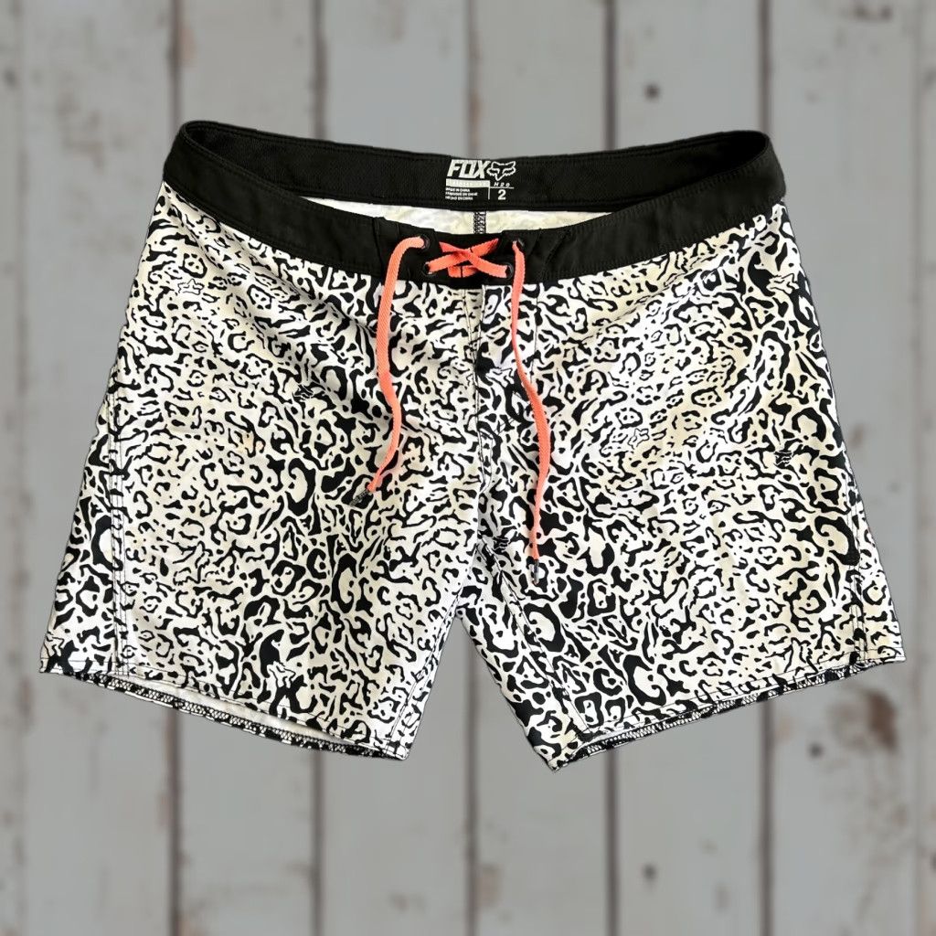 Fox Racing VINTAGE Fox Racing H2O Womens Board Shorts Swim Trunks Leopard Print Black White Size 30" / US 8 / IT 44 - 1 Thumbnail