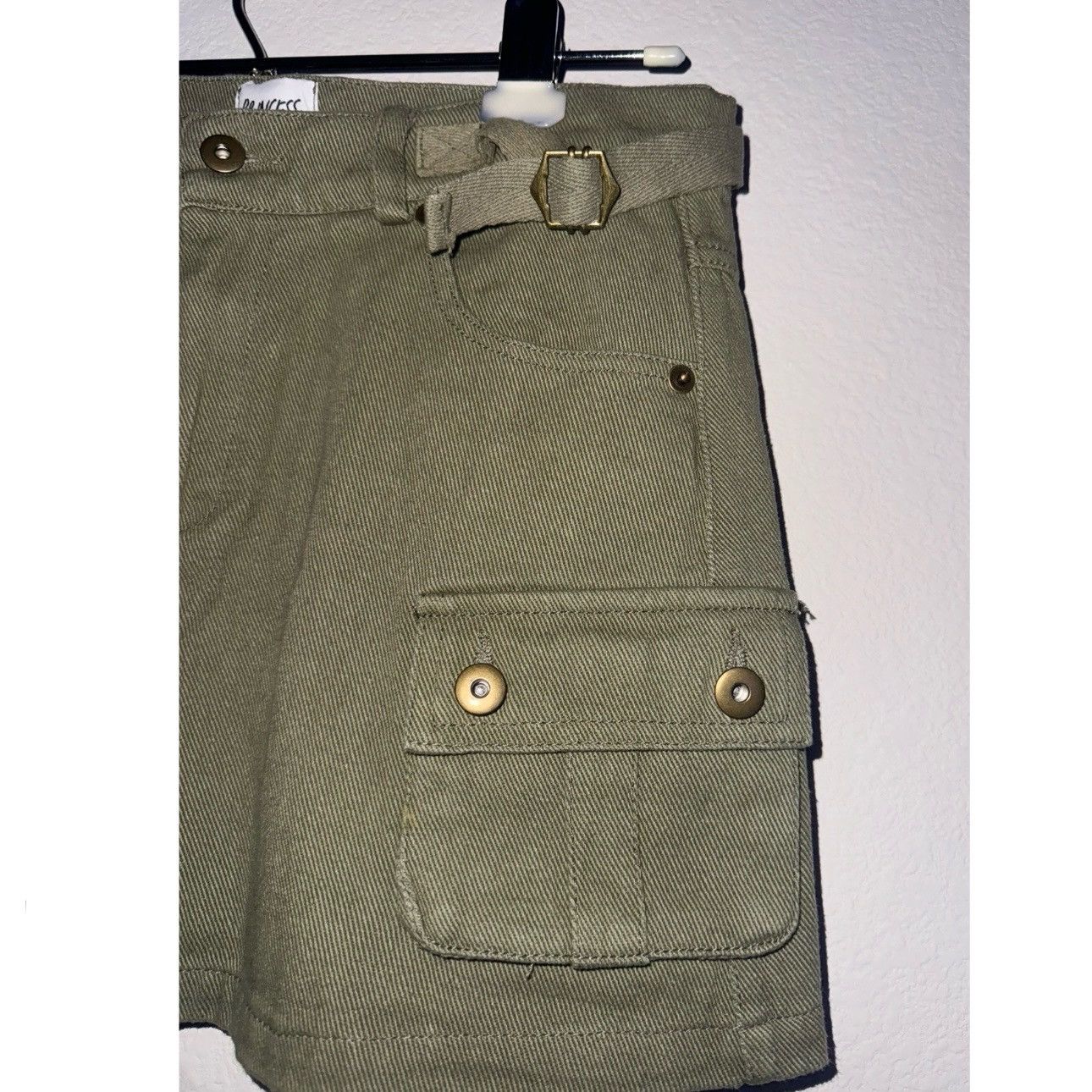 Japanese Brand × Vintage Princess Polly XX Size 4 Womens Olive Green Cargo Mini Skirt Size 27" / US 4 / IT 40 - 3 Thumbnail