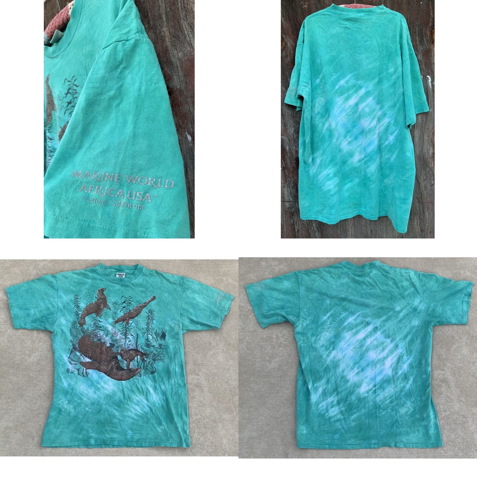 Vintage Vtg Marine World Africa USA Vallejo California Nature Tee T Shirt Seal Seals XL Shirt Men Green 1990s Graphic Tee USA Sportswear/Beach Size US XL / EU 56 / 4 - 9 Thumbnail
