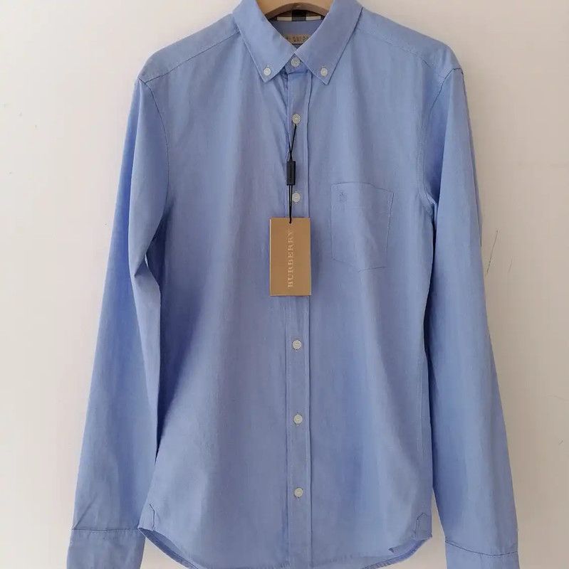 Burberry Burberry Blue Cotton Long Sleeve Shirt Size US XS / EU 42 / 0 - 1 Thumbnail