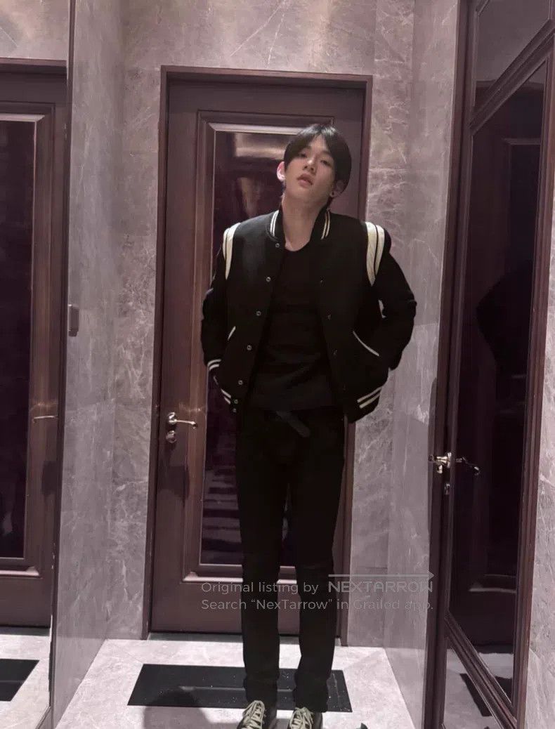 Saint Laurent Paris Saint Laurent Paris Black and White Lamb Leather and Wool Size US XL / EU 56 / 4 - 5 Thumbnail