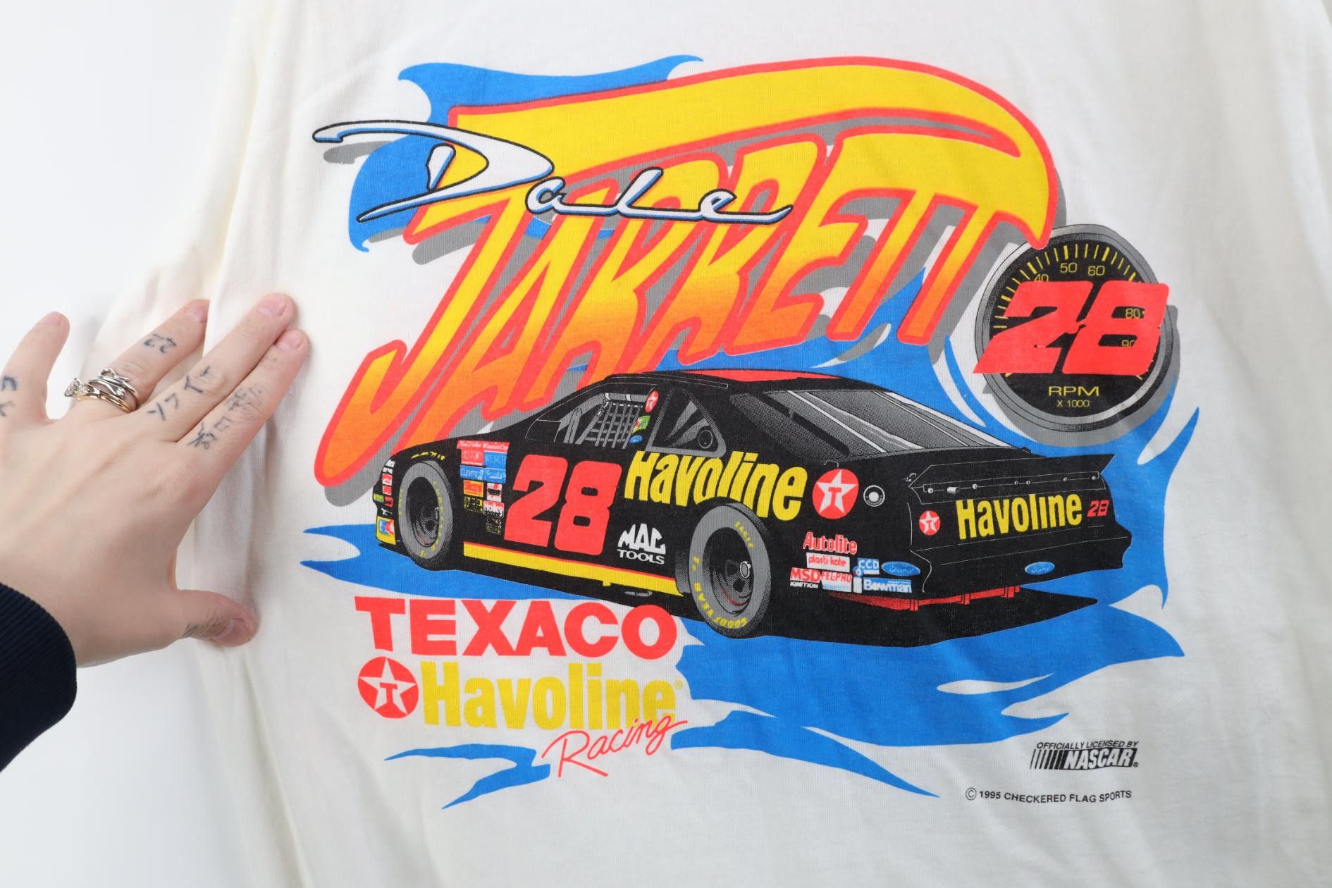 Vintage Vintage 90s NASCAR Jarrett Texaco Havoline Racing T-Shirt Size US L / EU 52-54 / 3 - 4 Thumbnail