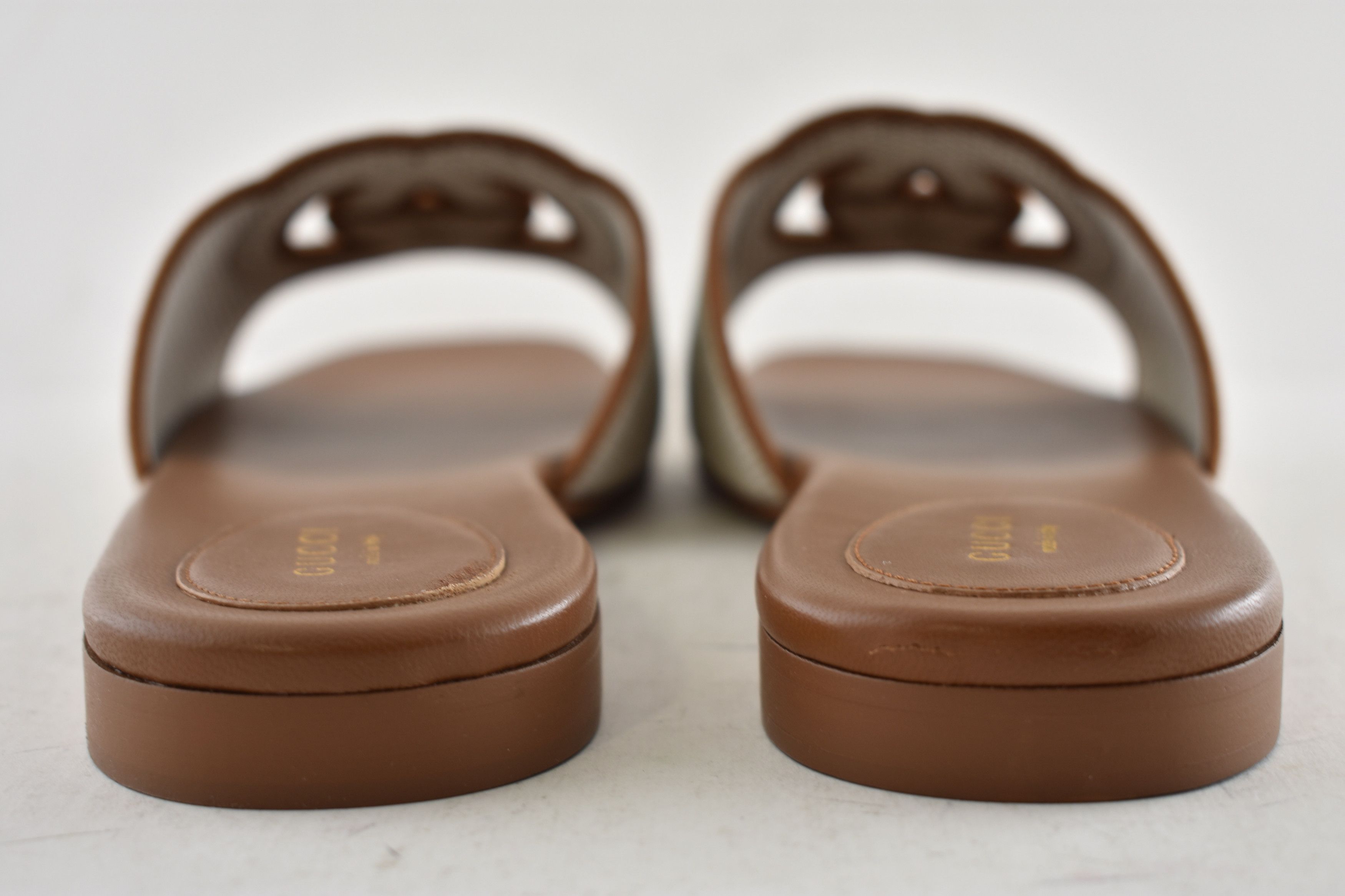 Gucci Gucci GG Interlocking Logo Brown Flat Slide Sandal 42 Size US 12 / IT 42 - 18 Thumbnail