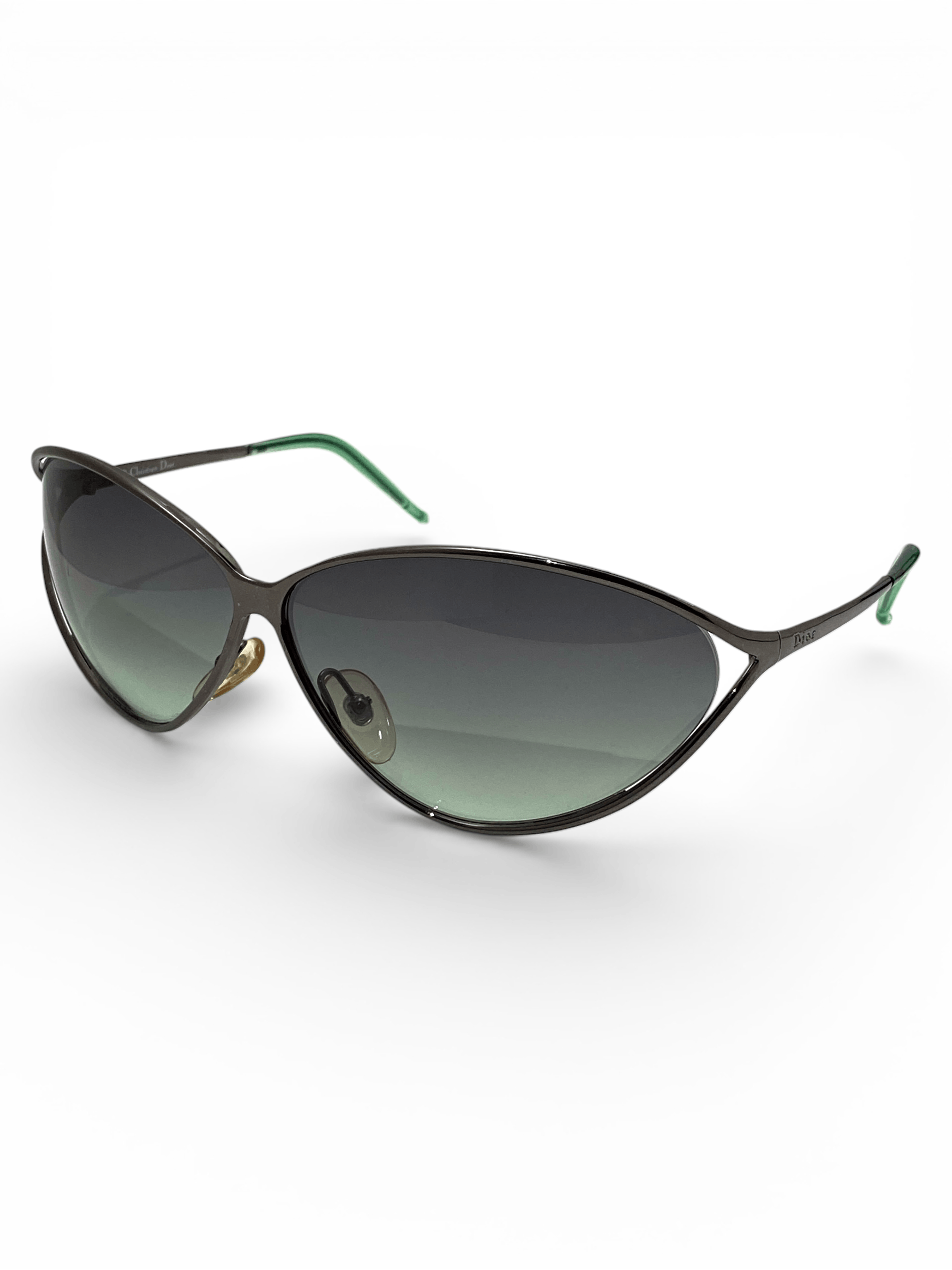 Dior Dior Logo Silver Rimless Cat Eye New American Sunglasses Y2K Size ONE SIZE - 3 Thumbnail